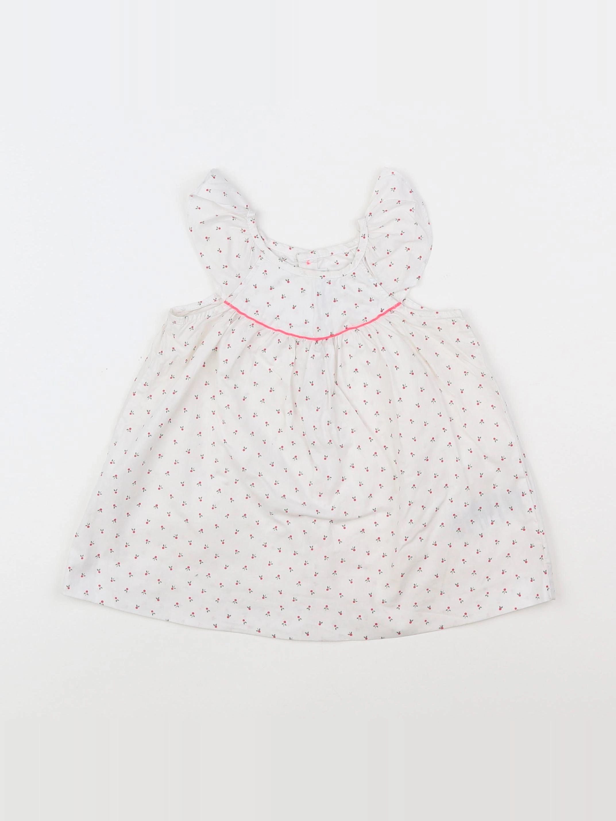 Jacadi - robe blanc, rose - 6 mois