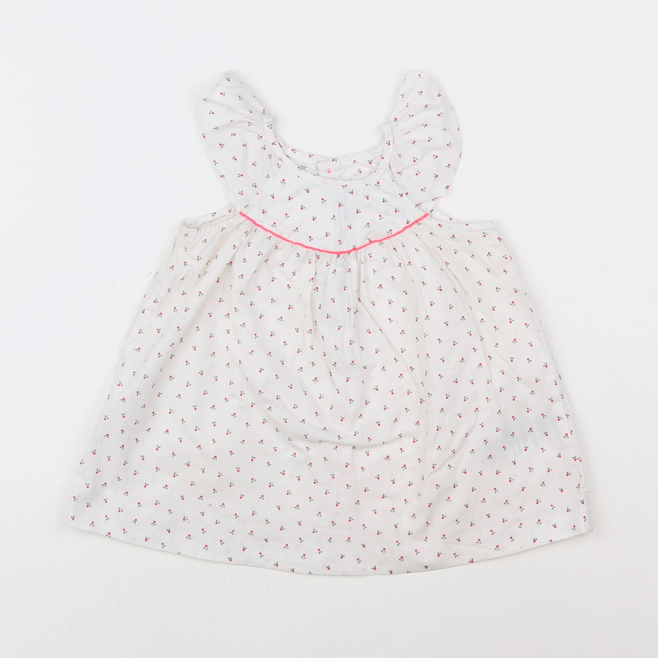 Jacadi - robe blanc, rose - 6 mois