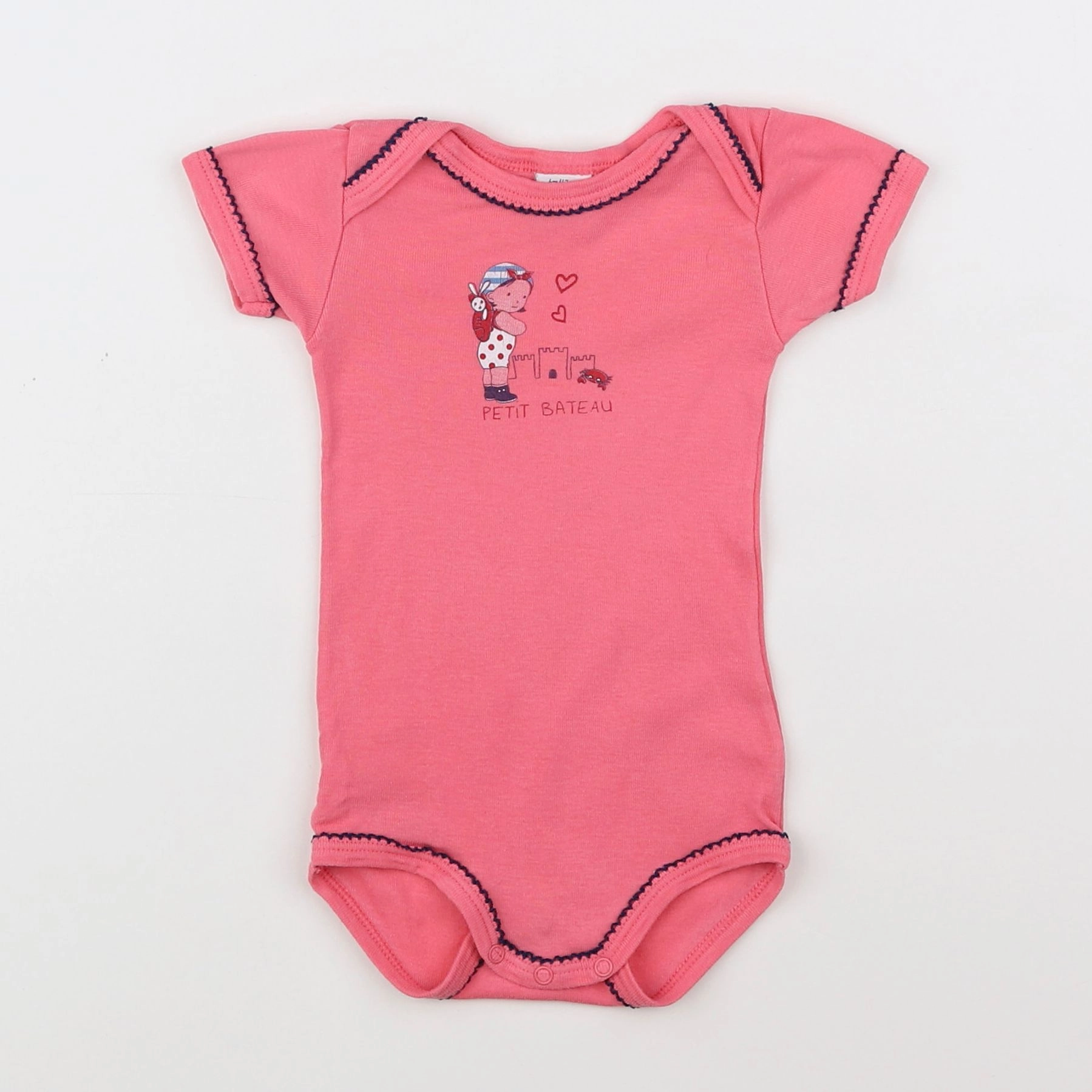 Petit Bateau - body rose - 6 mois