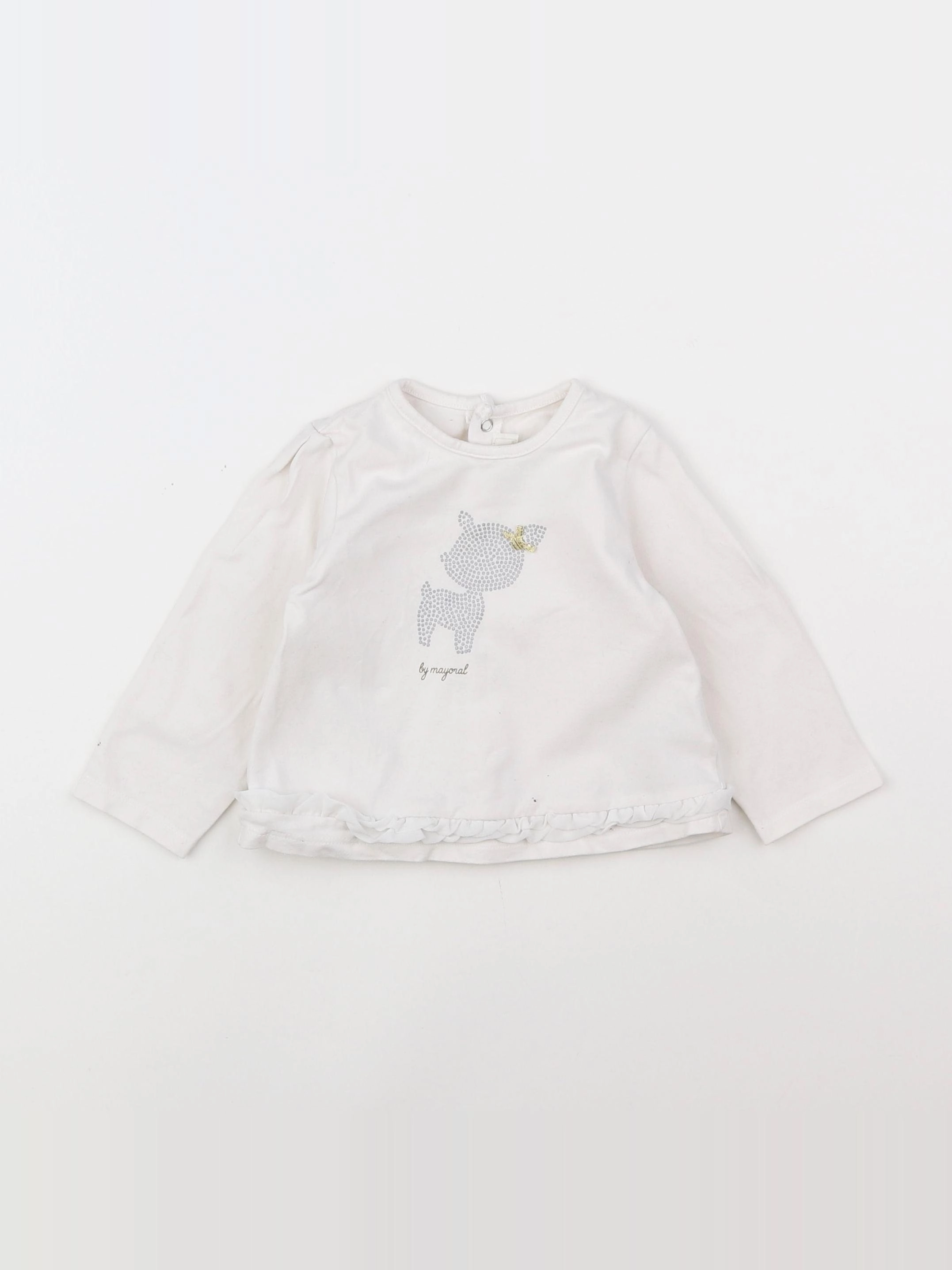 Mayoral - tee-shirt blanc - 6/9 mois