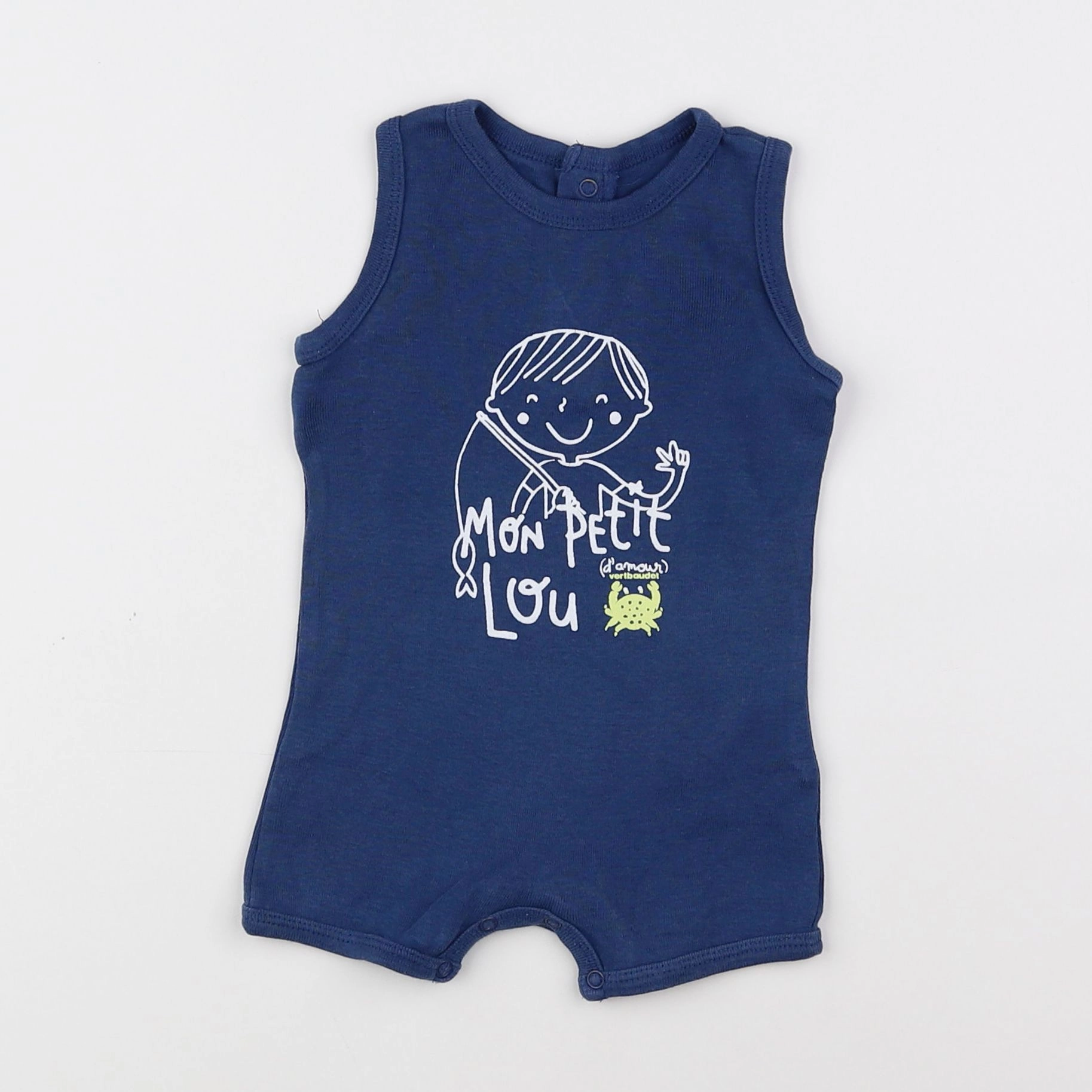 Vertbaudet - pyjama coton bleu - 3 mois