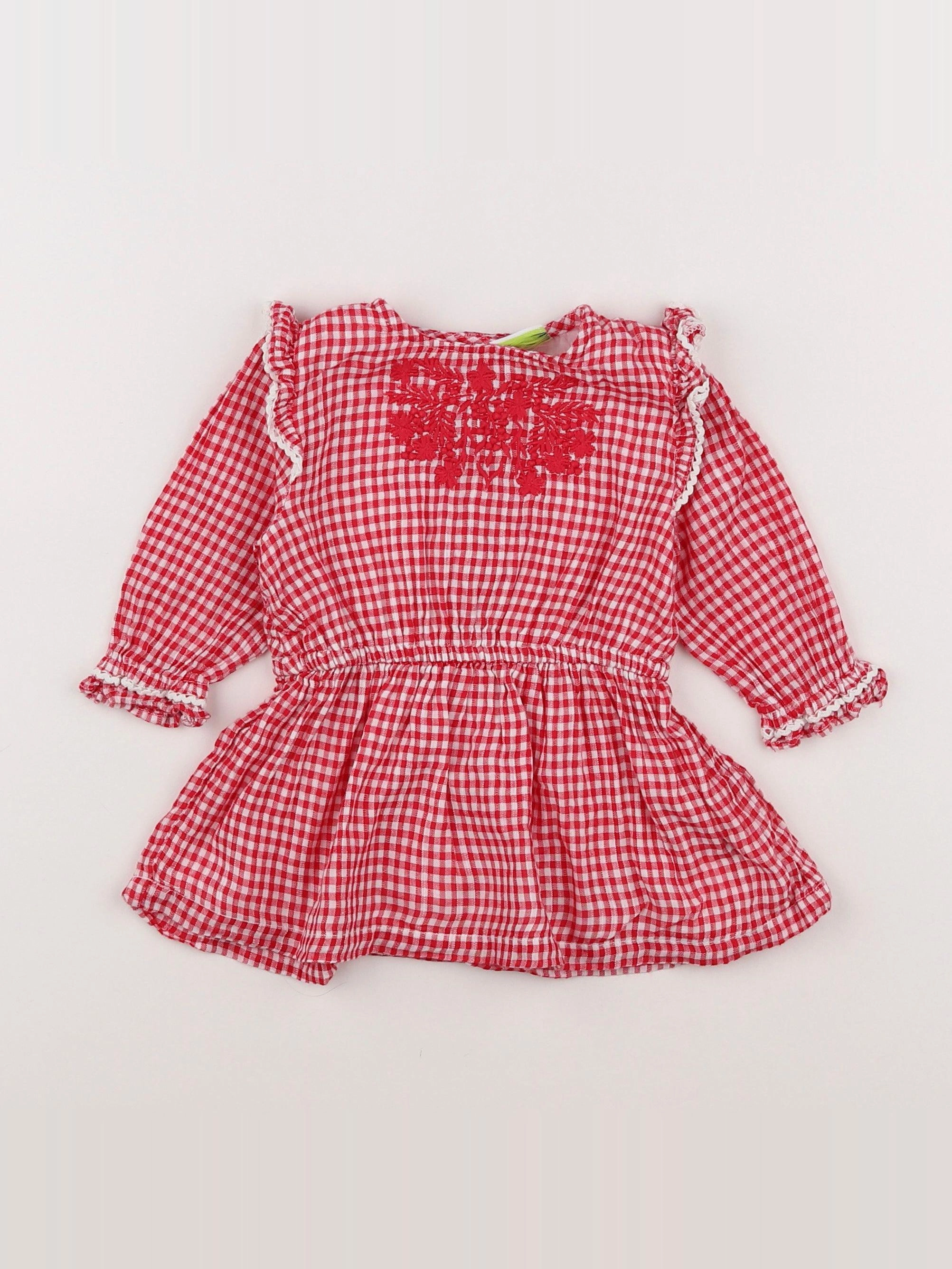Tape à l'oeil - robe rouge, blanc - 9 mois