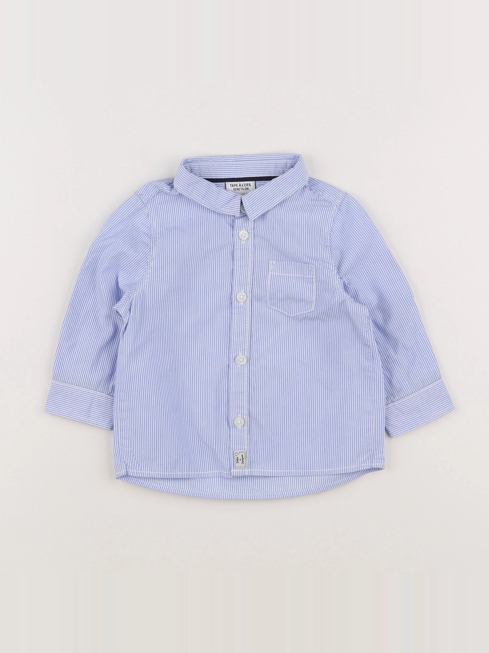 Tape à l'oeil - chemise blanc, bleu - 12 mois