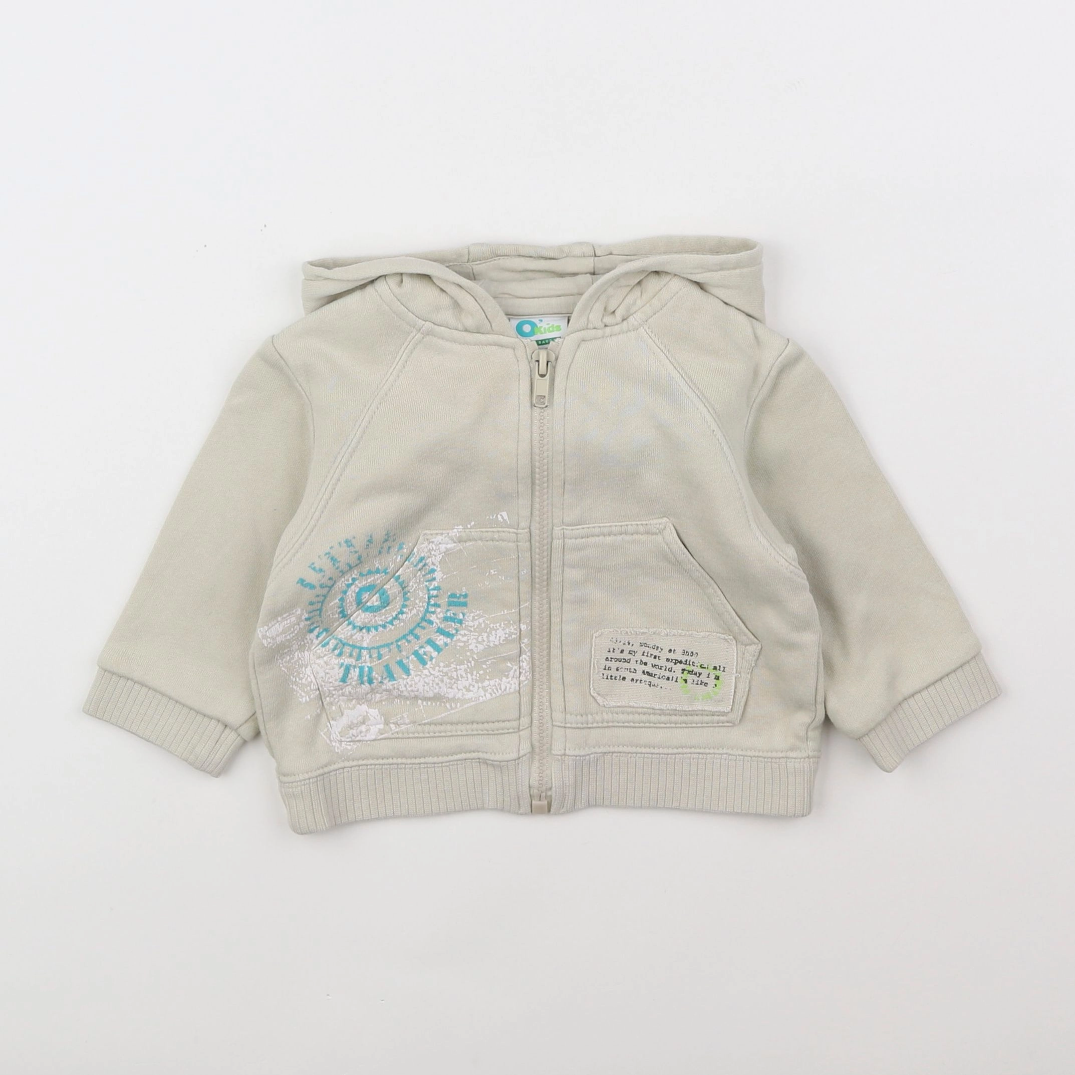 Vertbaudet - sweat beige - 9 mois