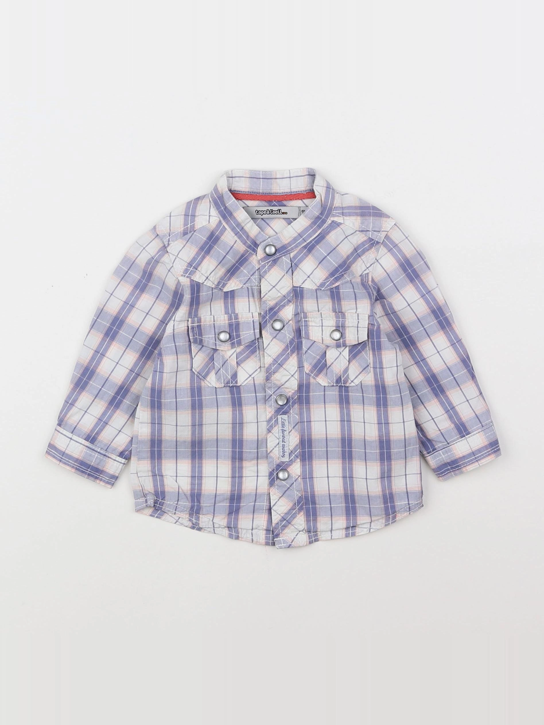 Tape à l'oeil - chemise blanc, bleu - 6 mois
