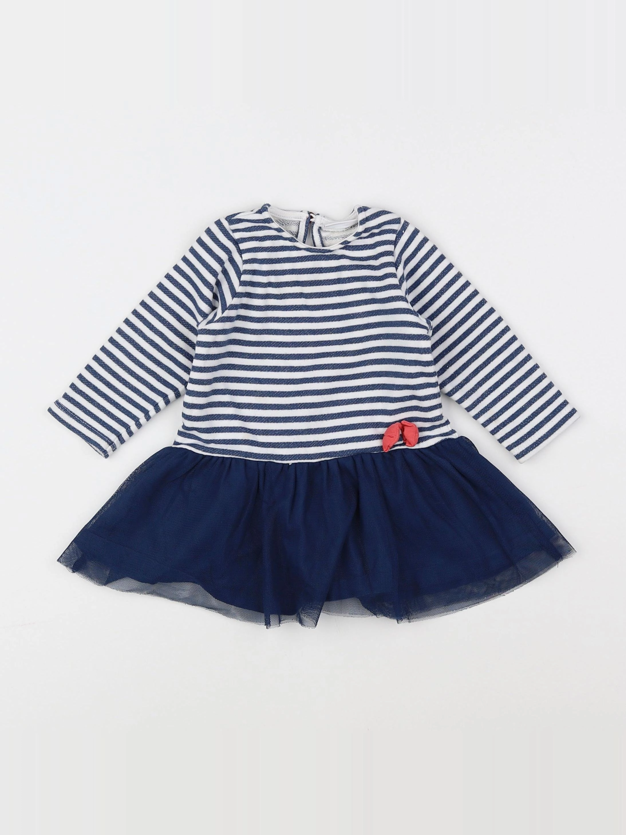 Noukie's - robe blanc, bleu - 6 mois