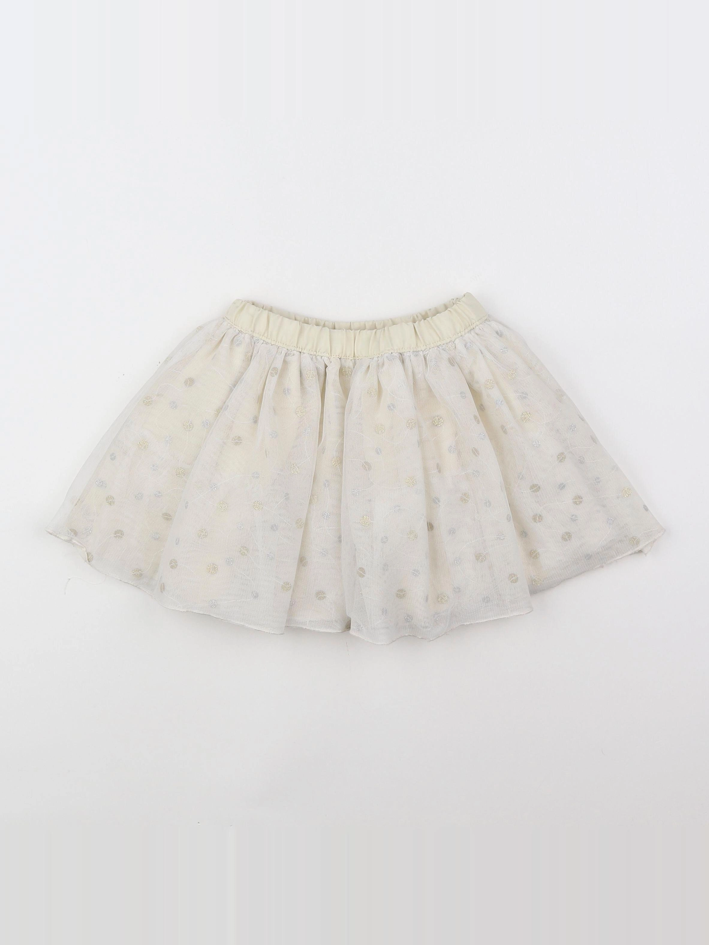 H&M - jupe beige, or - 12/18 mois