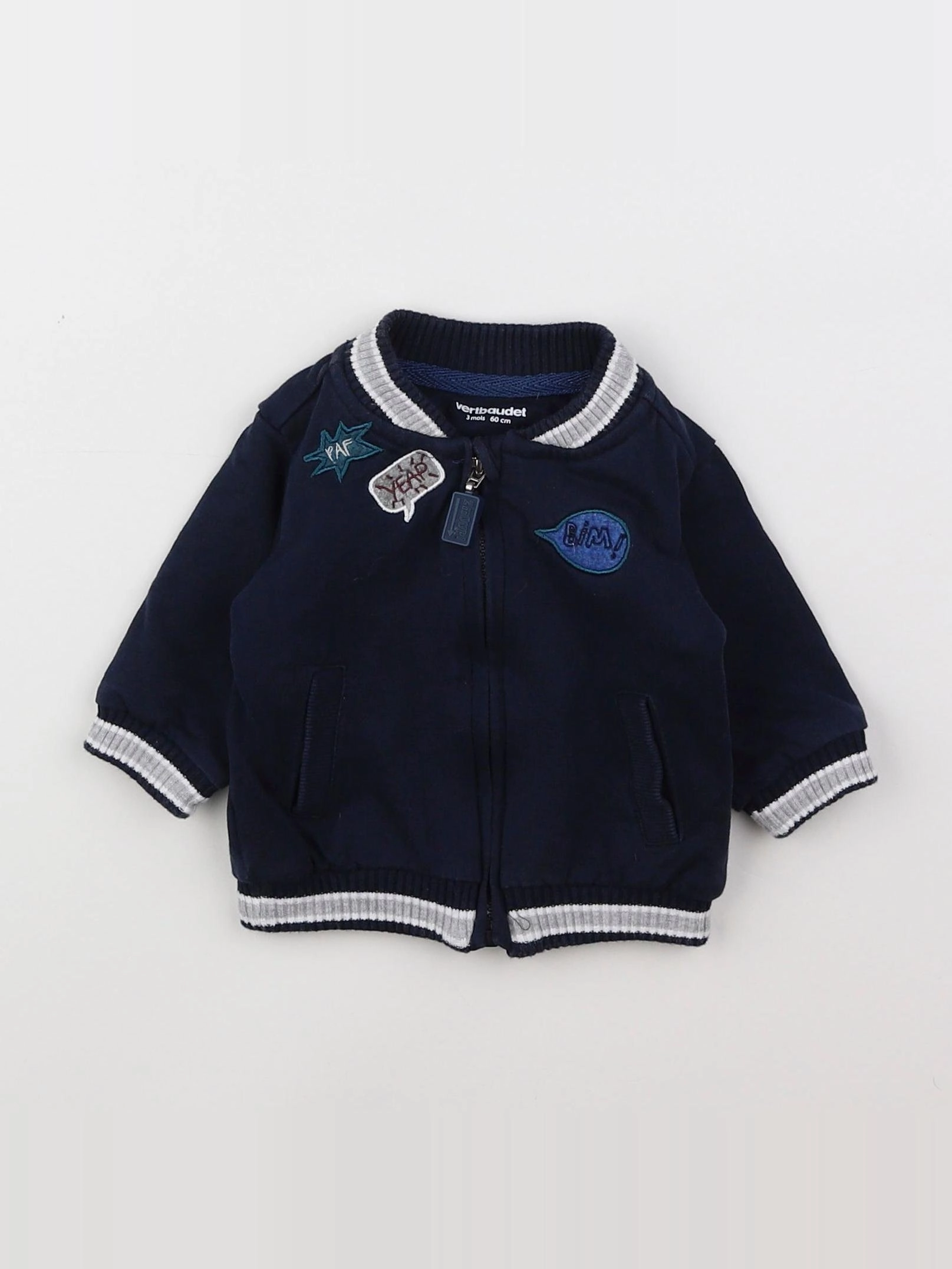 Vertbaudet - sweat bleu - 3 mois