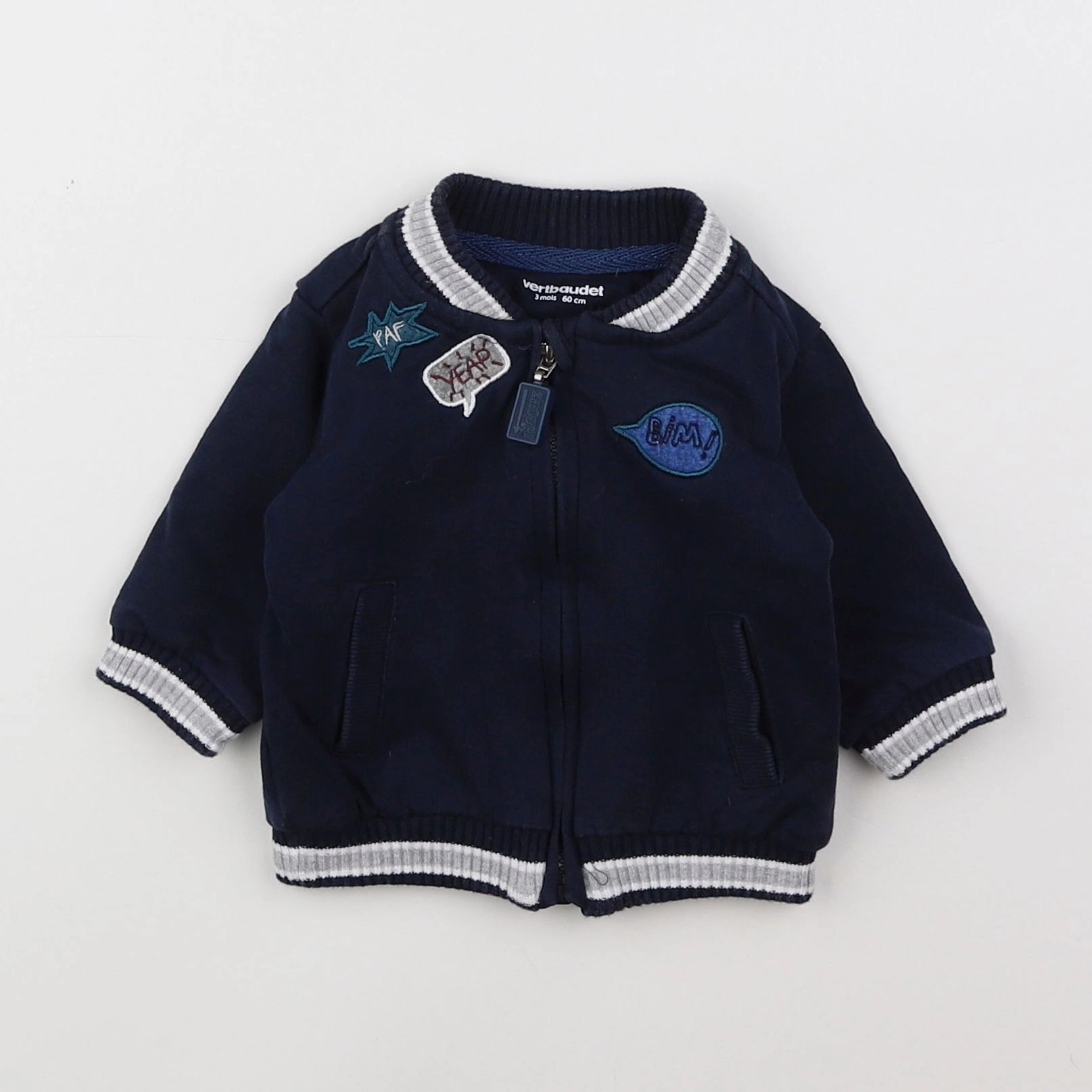 Vertbaudet - sweat bleu - 3 mois