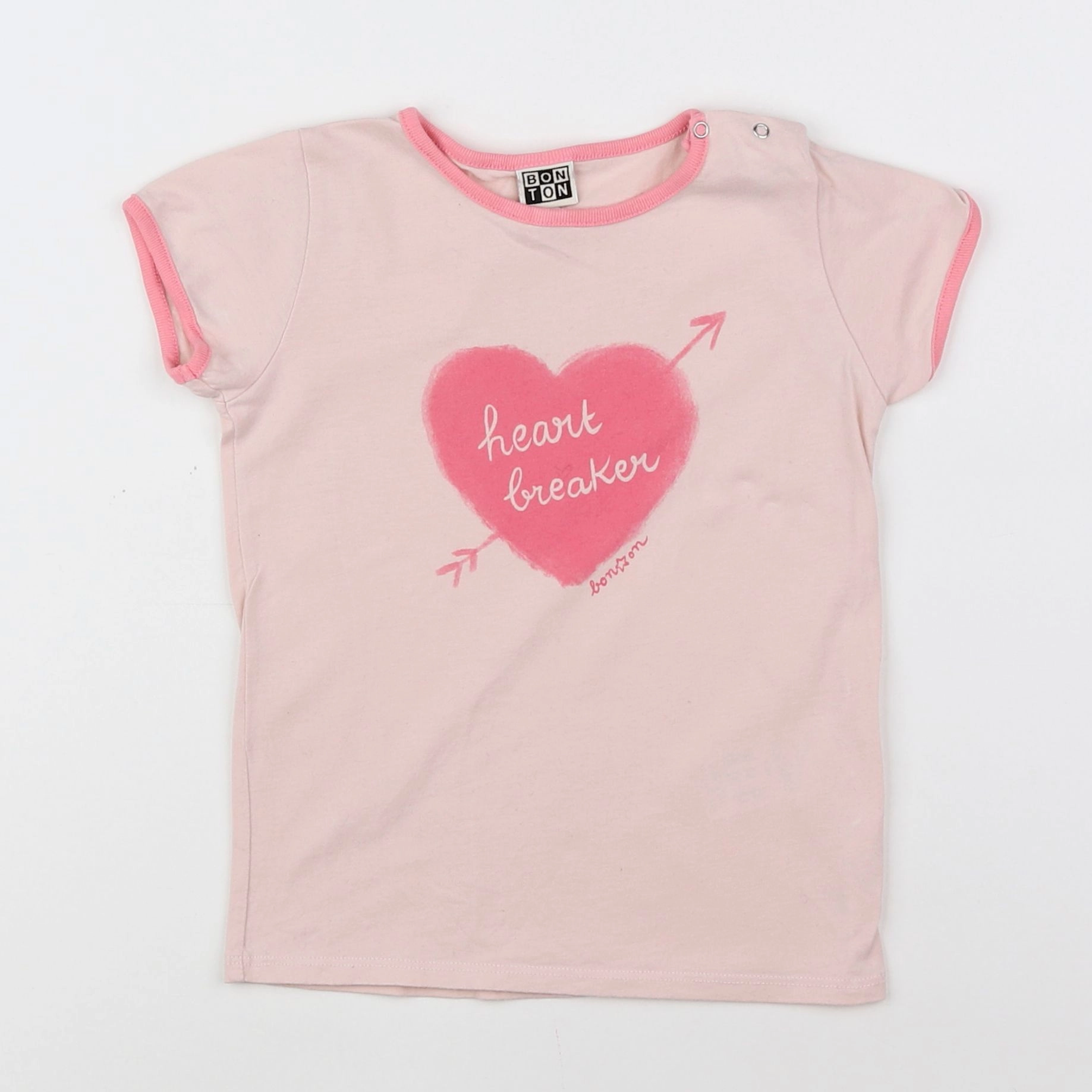 Bonton - tee-shirt rose - 2 ans