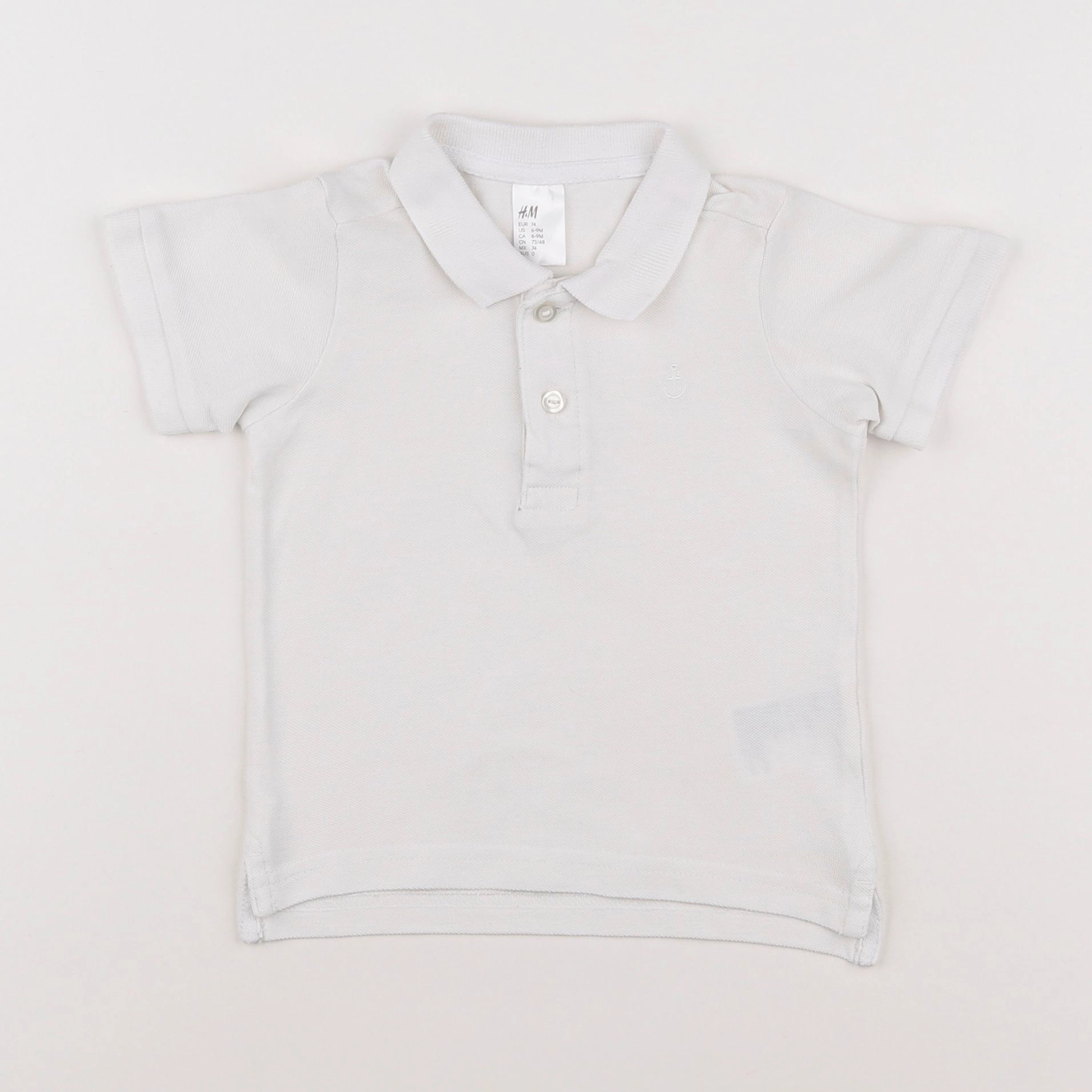 H&M - polo blanc - 6/9 mois