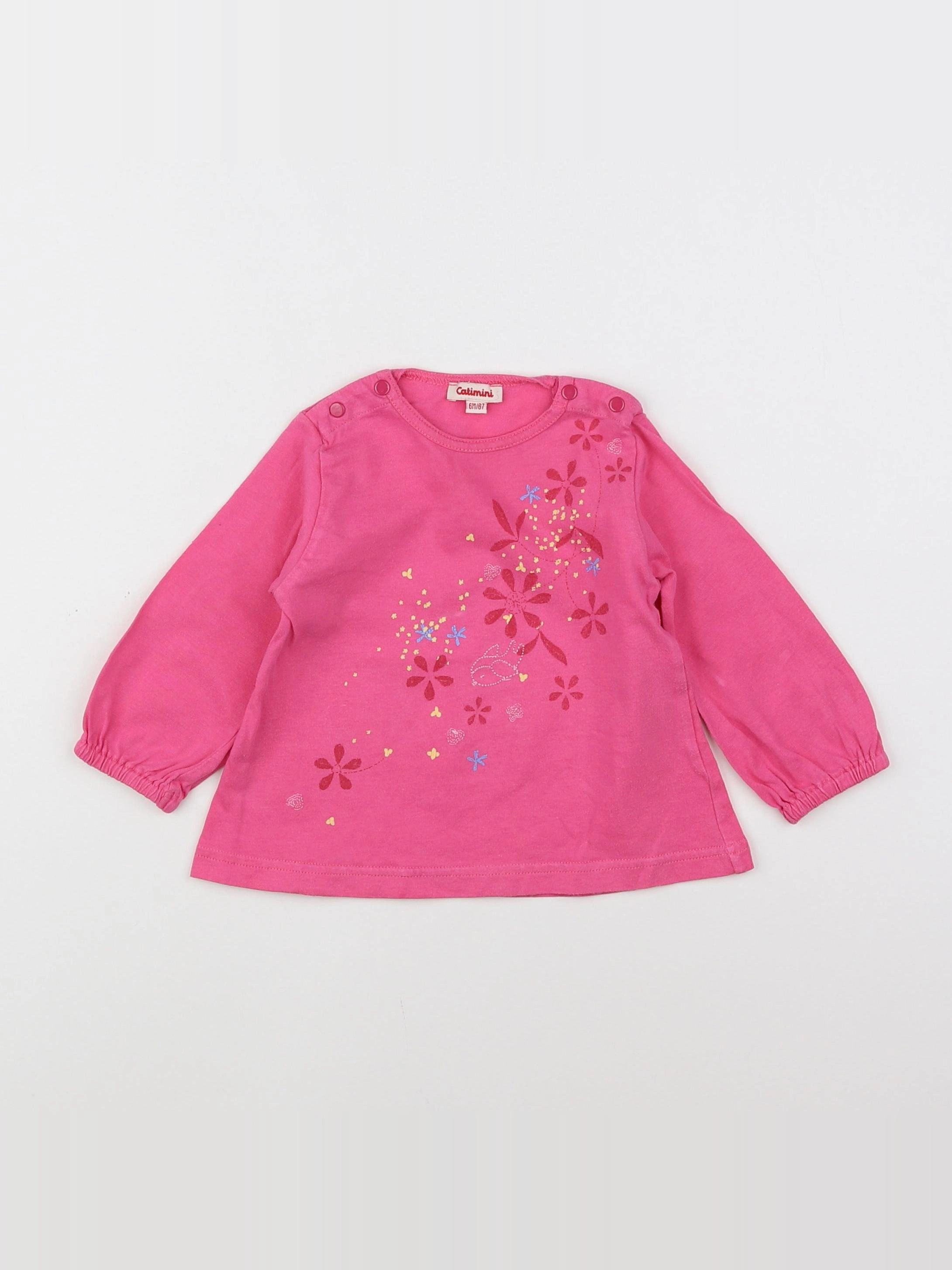Catimini - tee-shirt rose - 6 mois