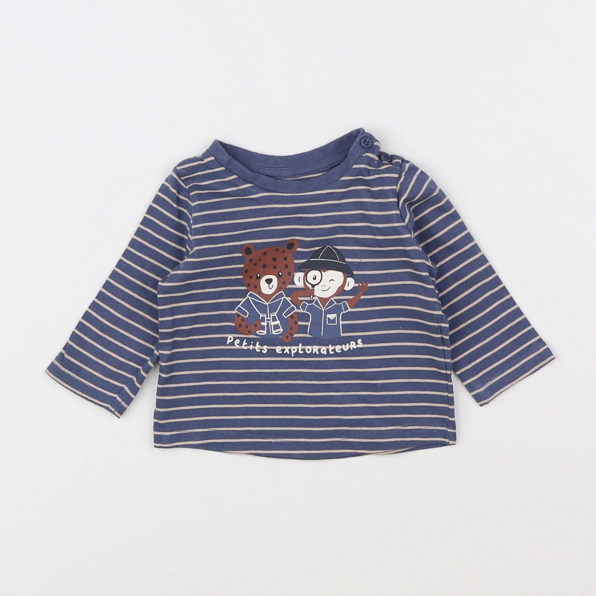 Vertbaudet - tee-shirt bleu - 3 mois