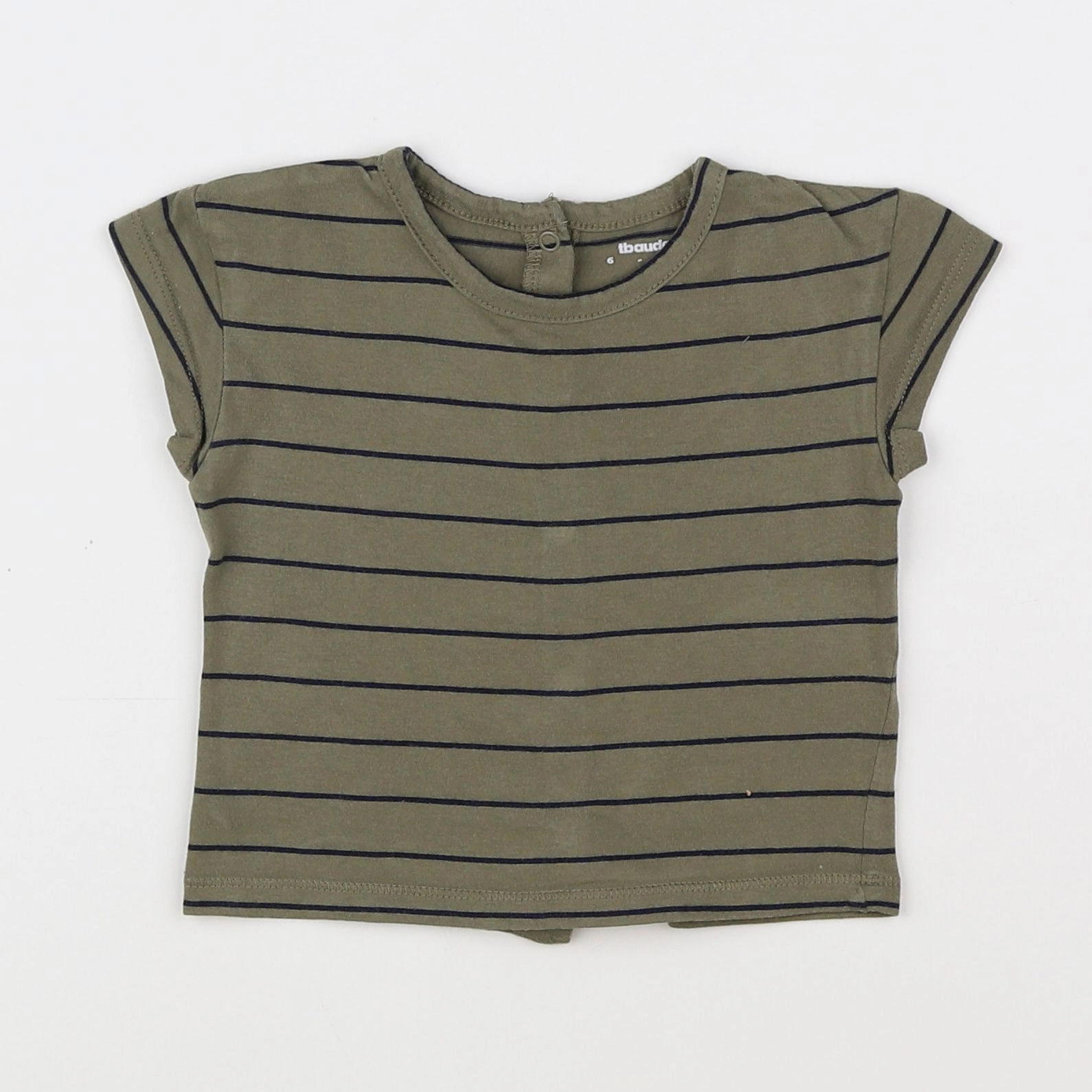 Vertbaudet - tee-shirt vert, noir - 6 mois