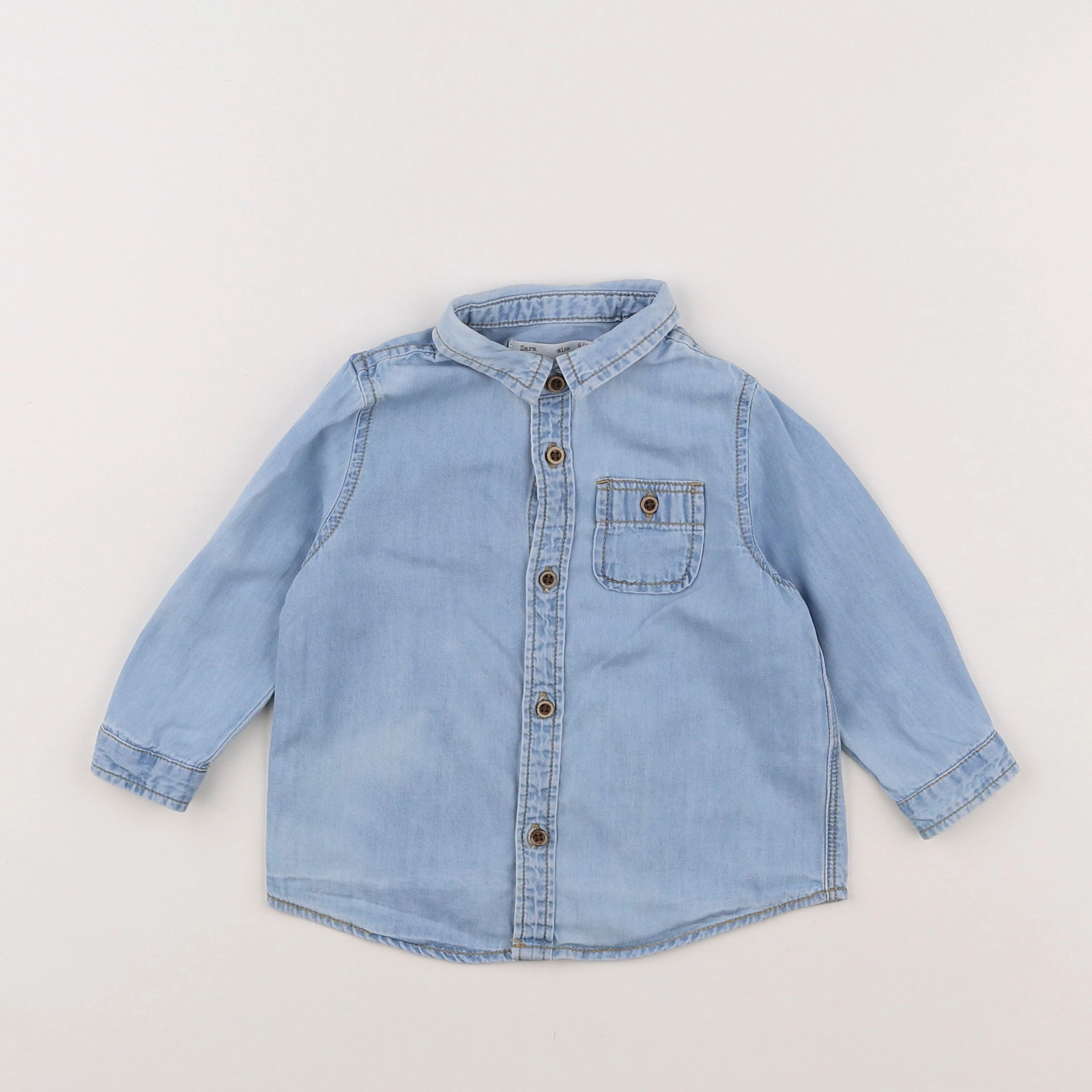 Zara - chemise bleu - 6/9 mois