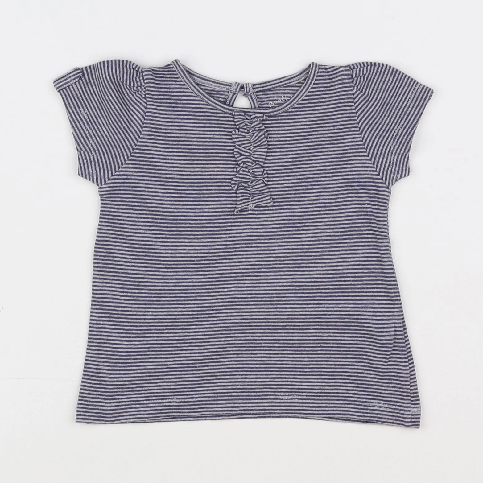 Boutchou - tee-shirt bleu, gris - 9 mois