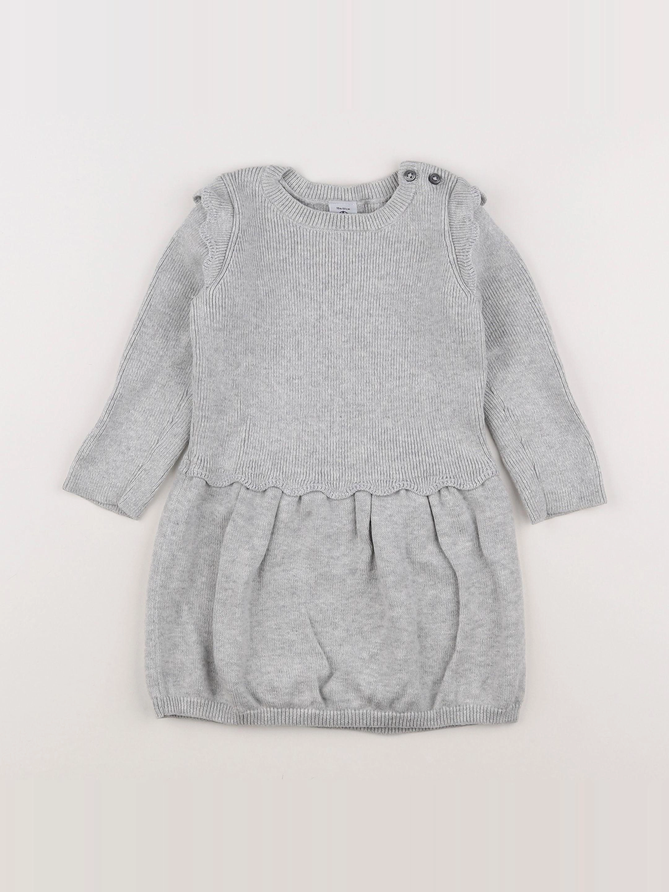 Petit Bateau - robe gris - 18 mois