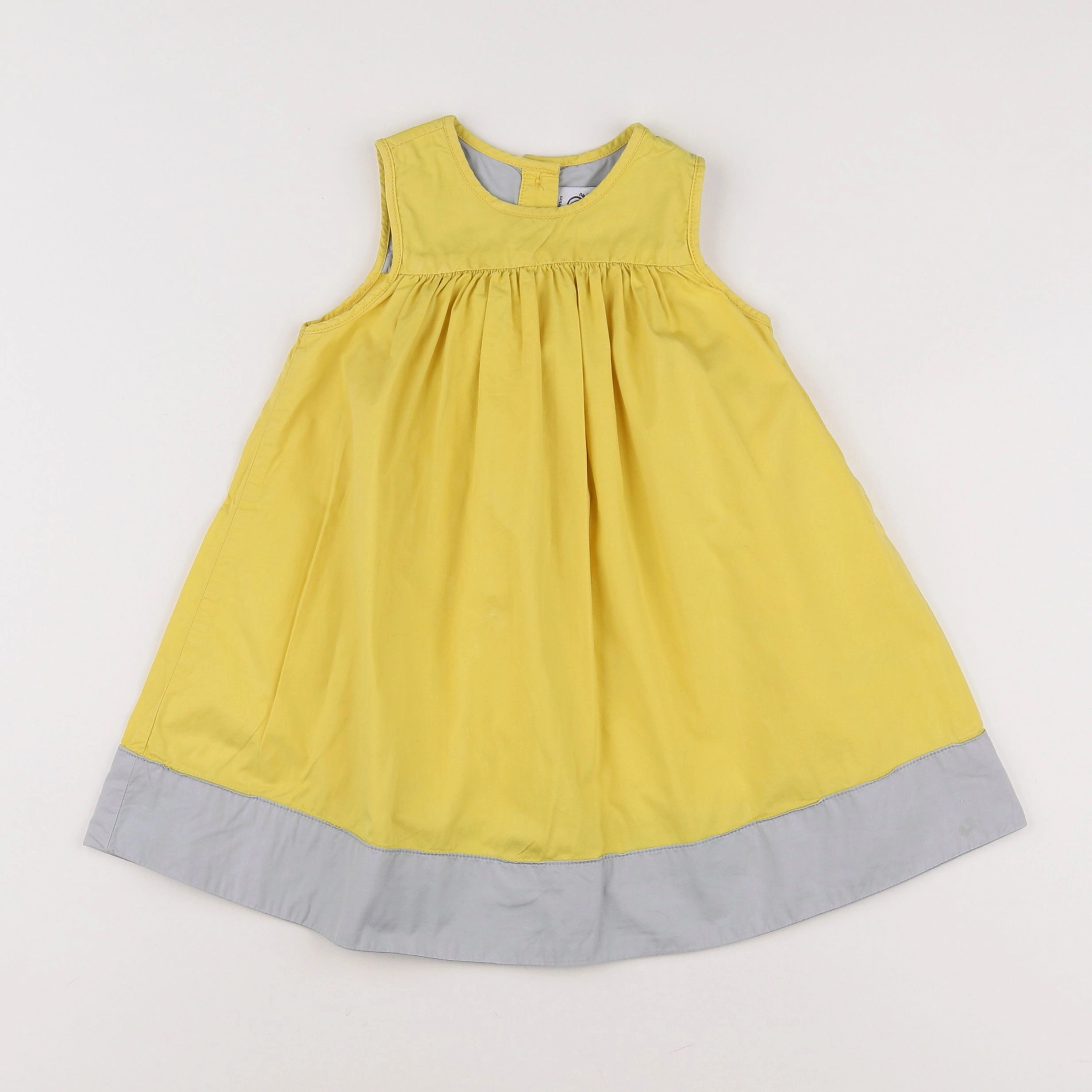 Petit Bateau - robe jaune, gris - 18 mois