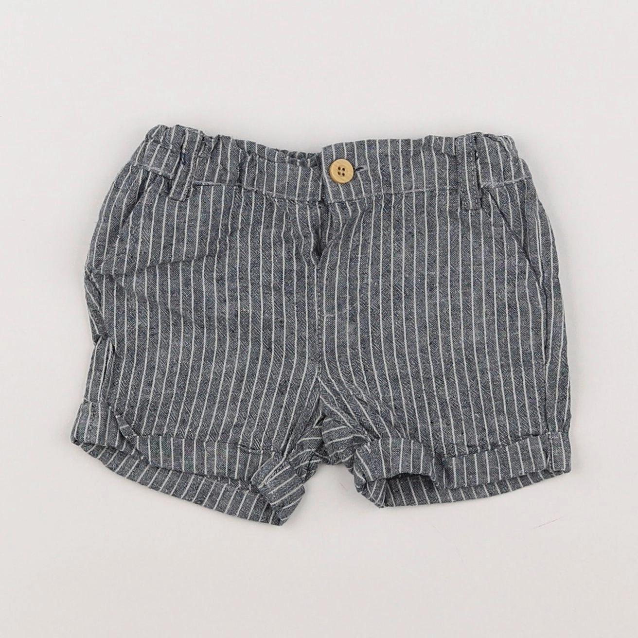 Vertbaudet - short bleu, blanc - 3 mois