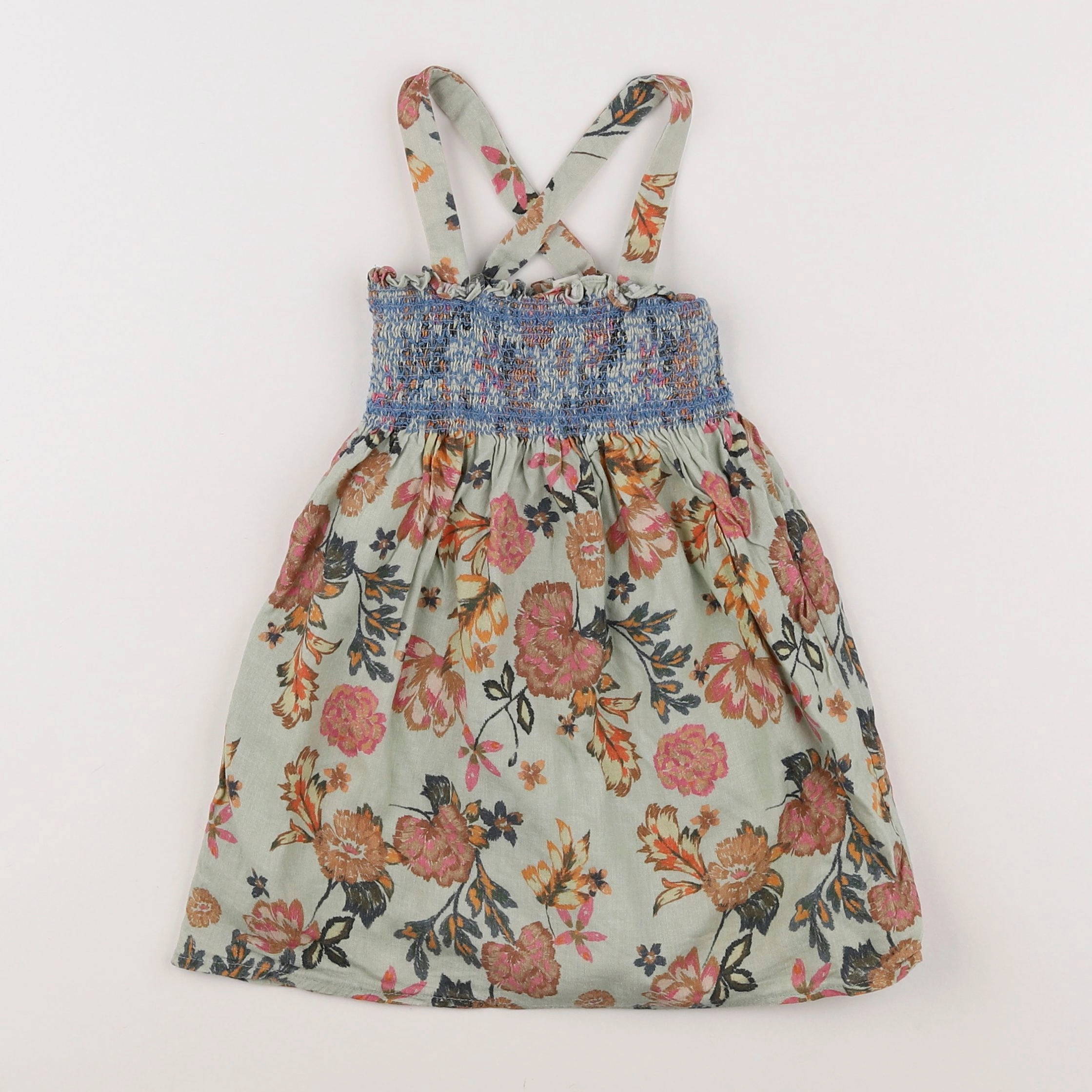 Bonnet à Pompon - robe multicolore - 4 ans