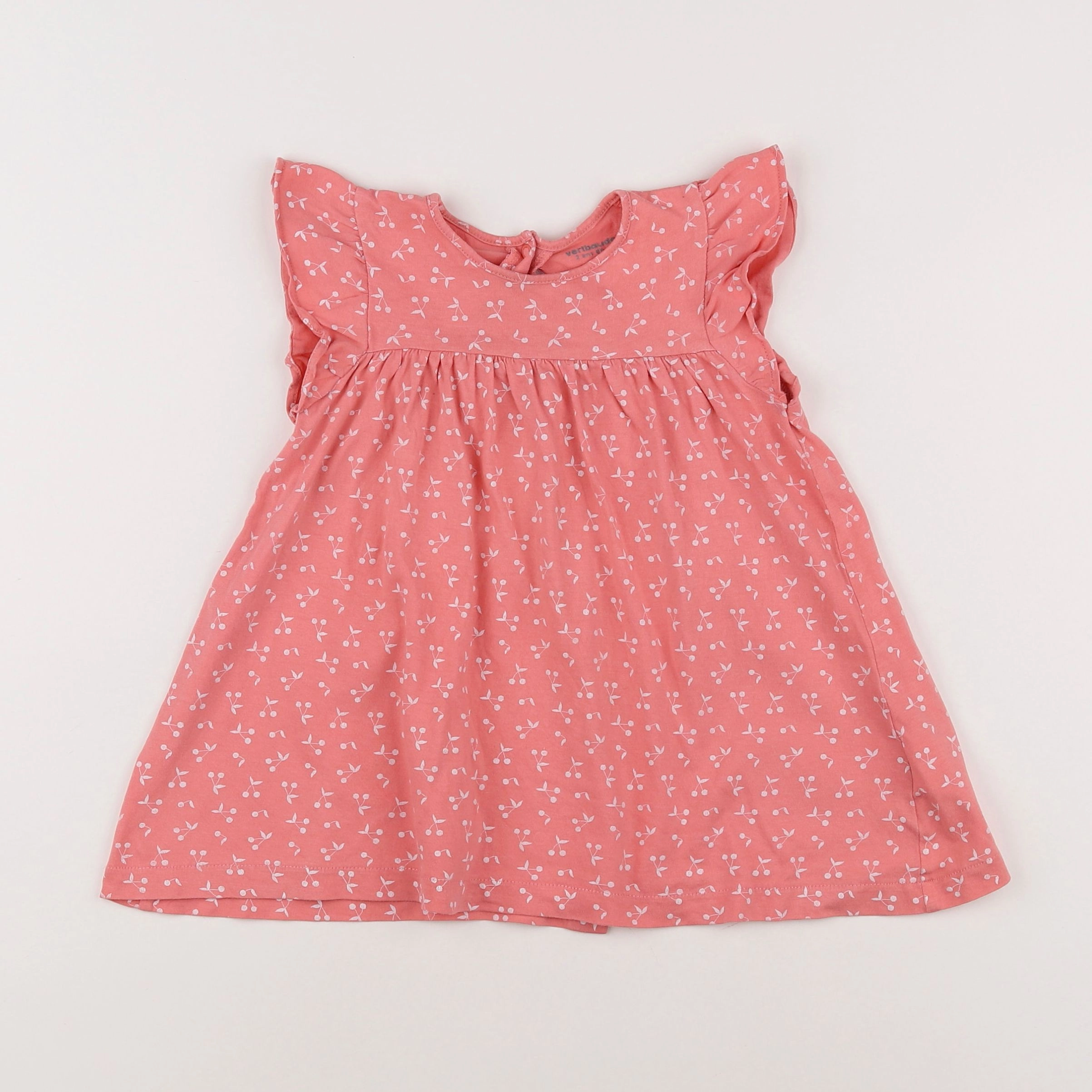 Vertbaudet - robe rose, blanc - 2 ans