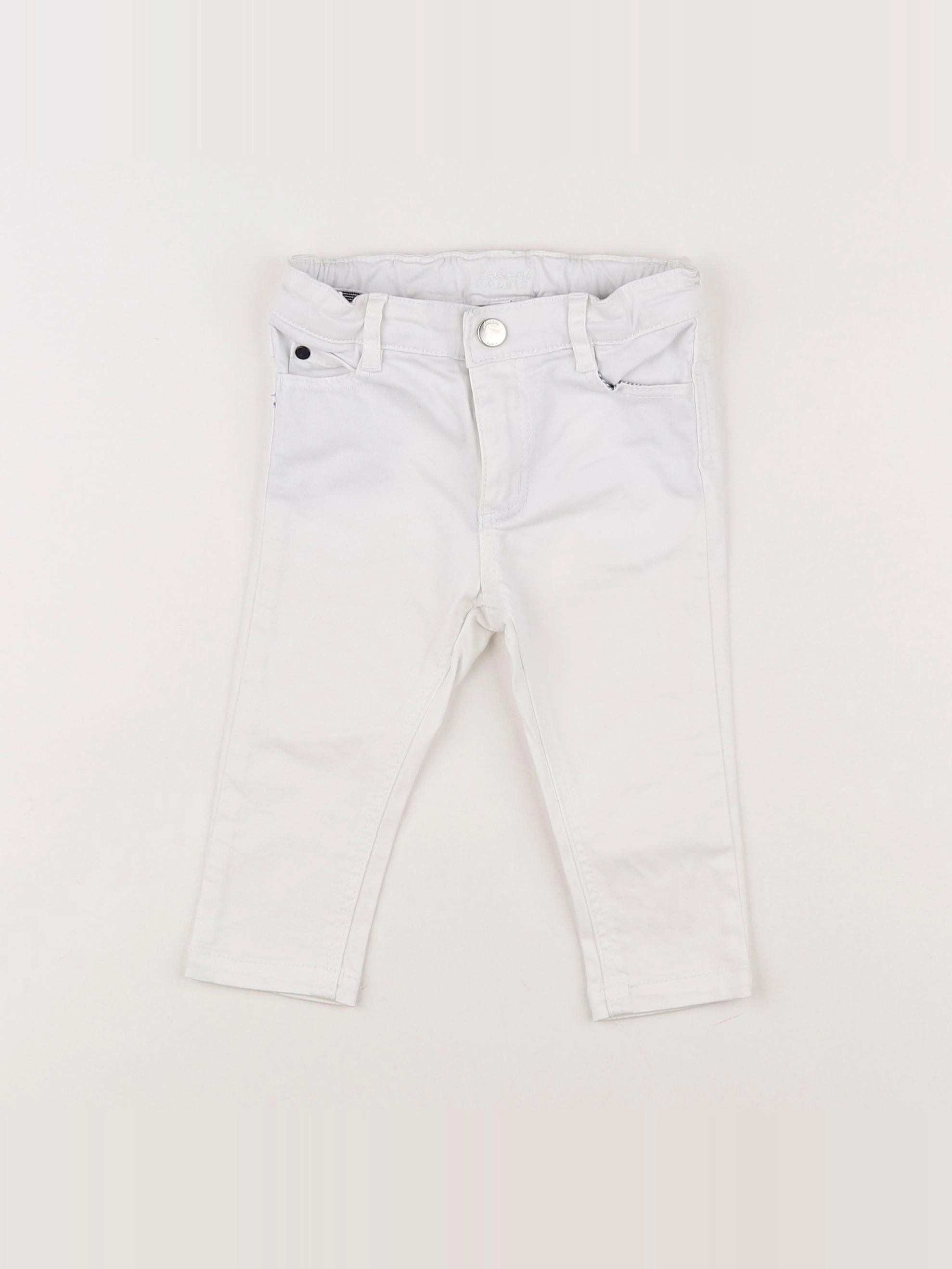 Jacadi - jean blanc - 12 mois