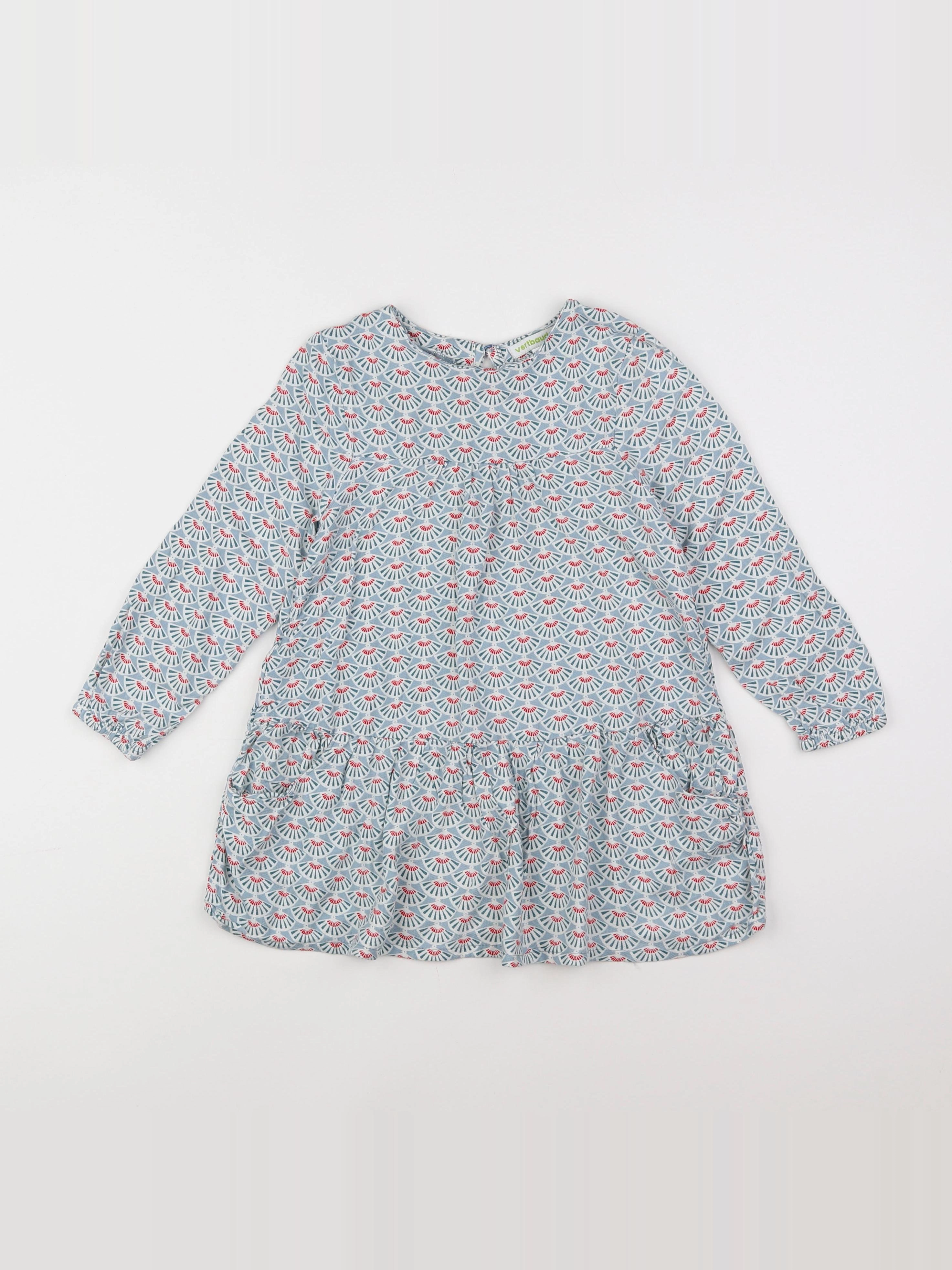 Vertbaudet - robe blanc, bleu - 4 ans