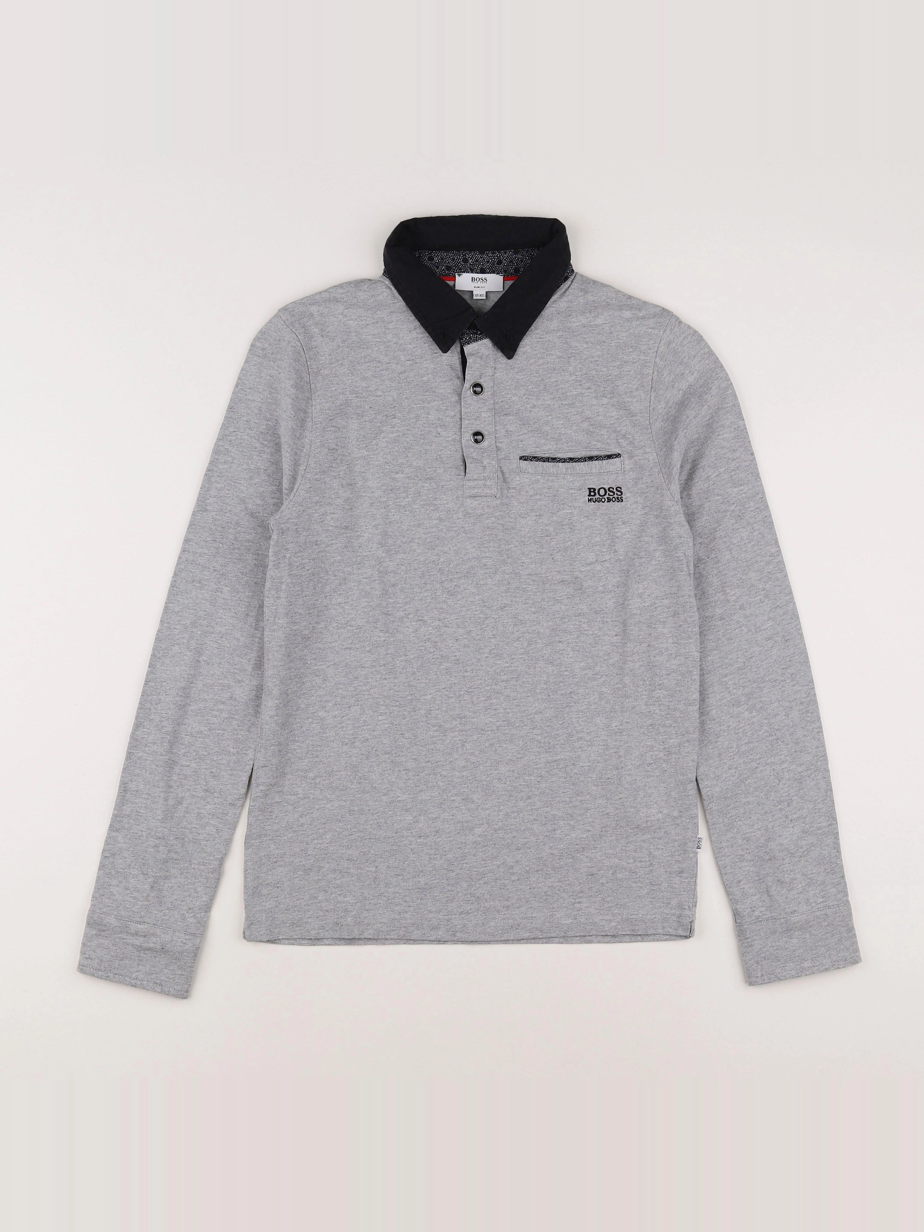 Hugo Boss - polo gris, noir - 12 ans