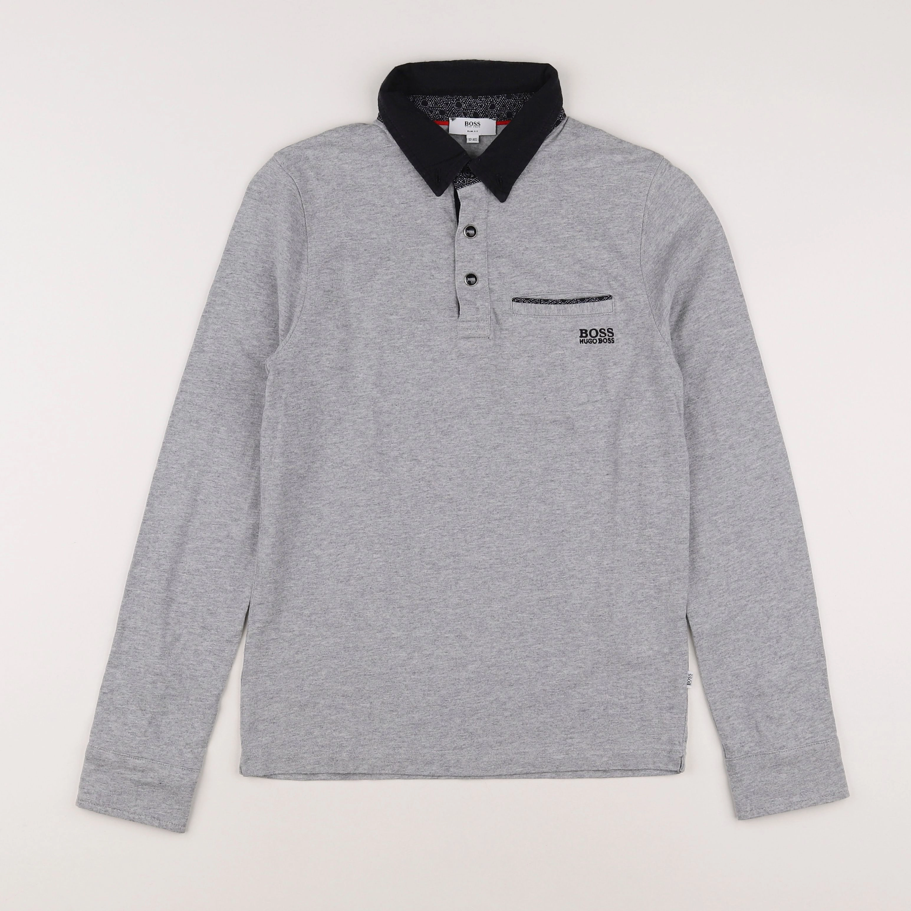 Hugo Boss - polo gris, noir - 12 ans