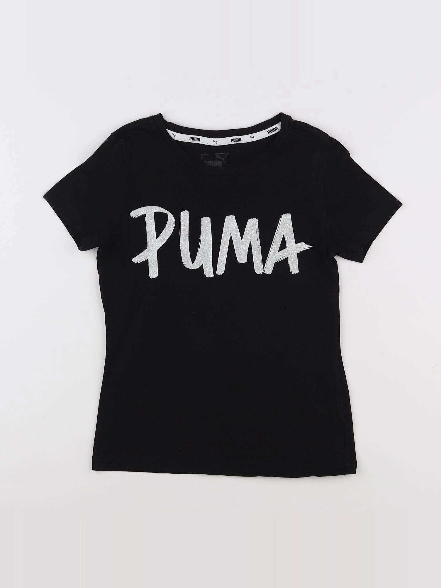 Puma - tee-shirt noir, blanc - 7/8 ans
