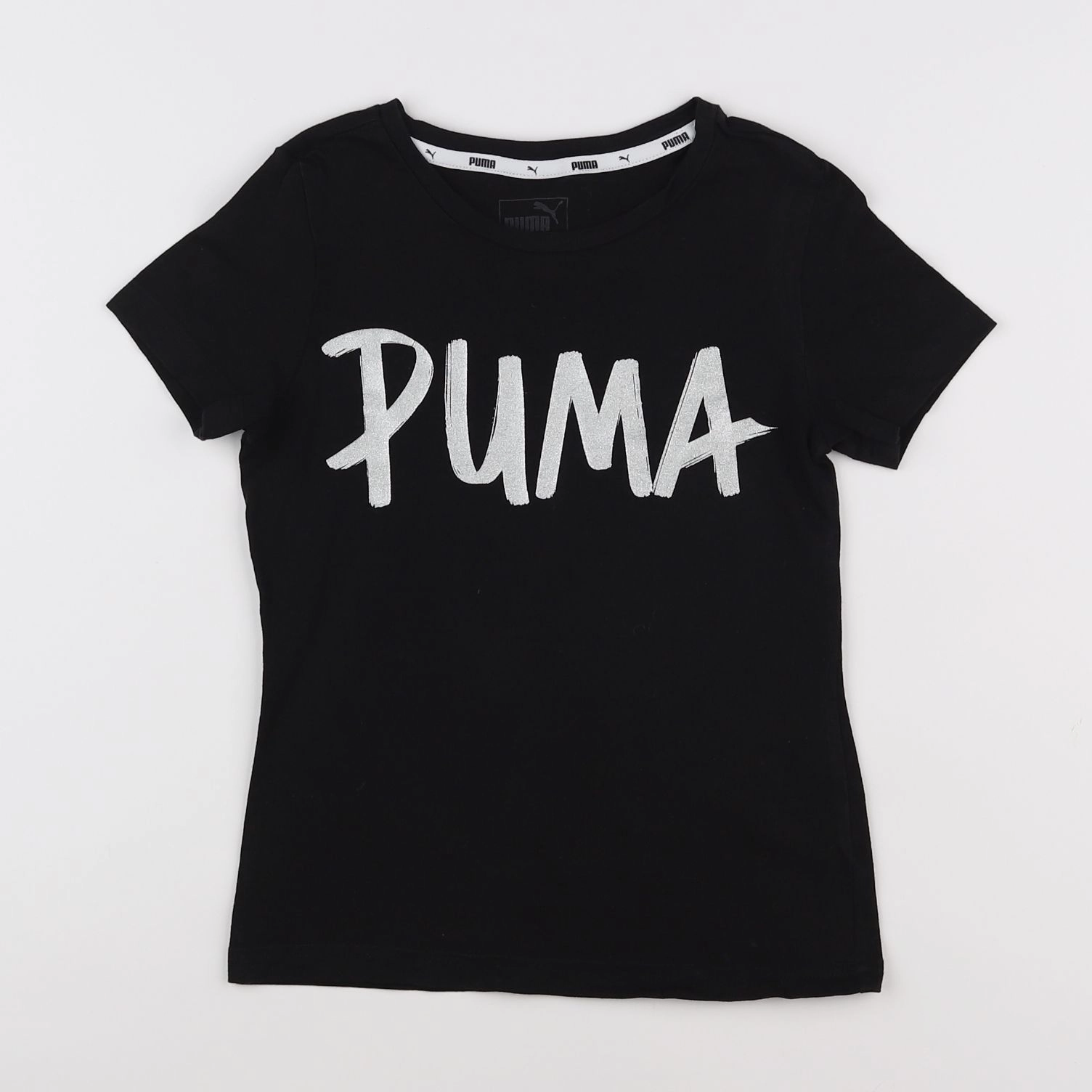 Puma - tee-shirt noir, blanc - 7/8 ans