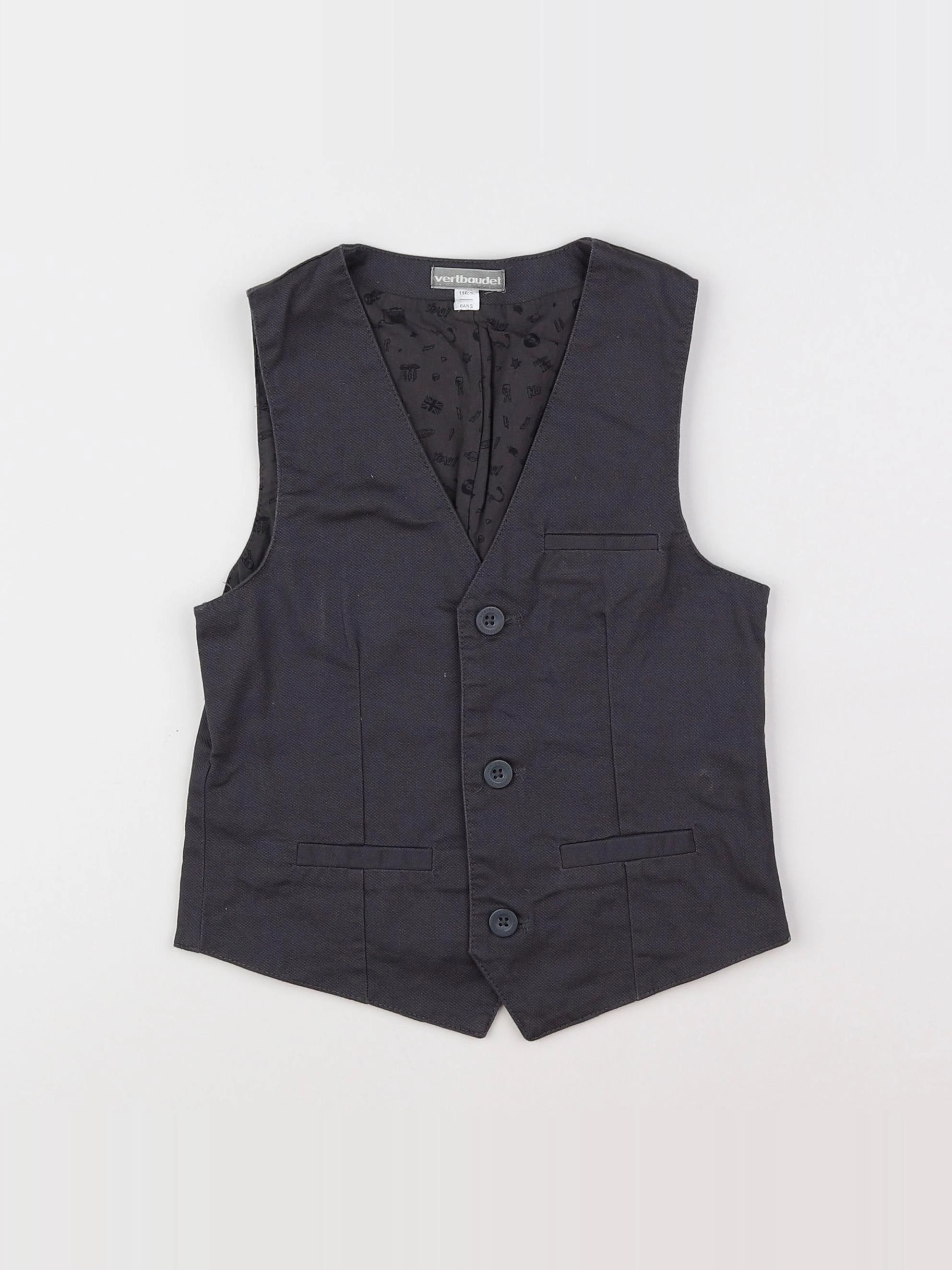 Vertbaudet - gilet gris - 6 ans