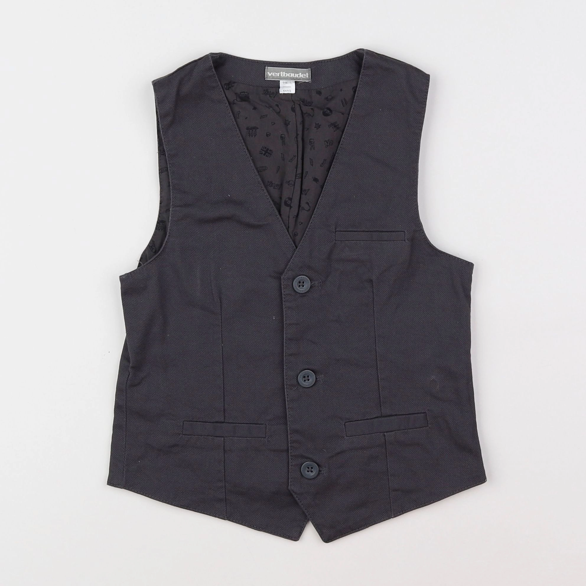 Vertbaudet - gilet gris - 6 ans