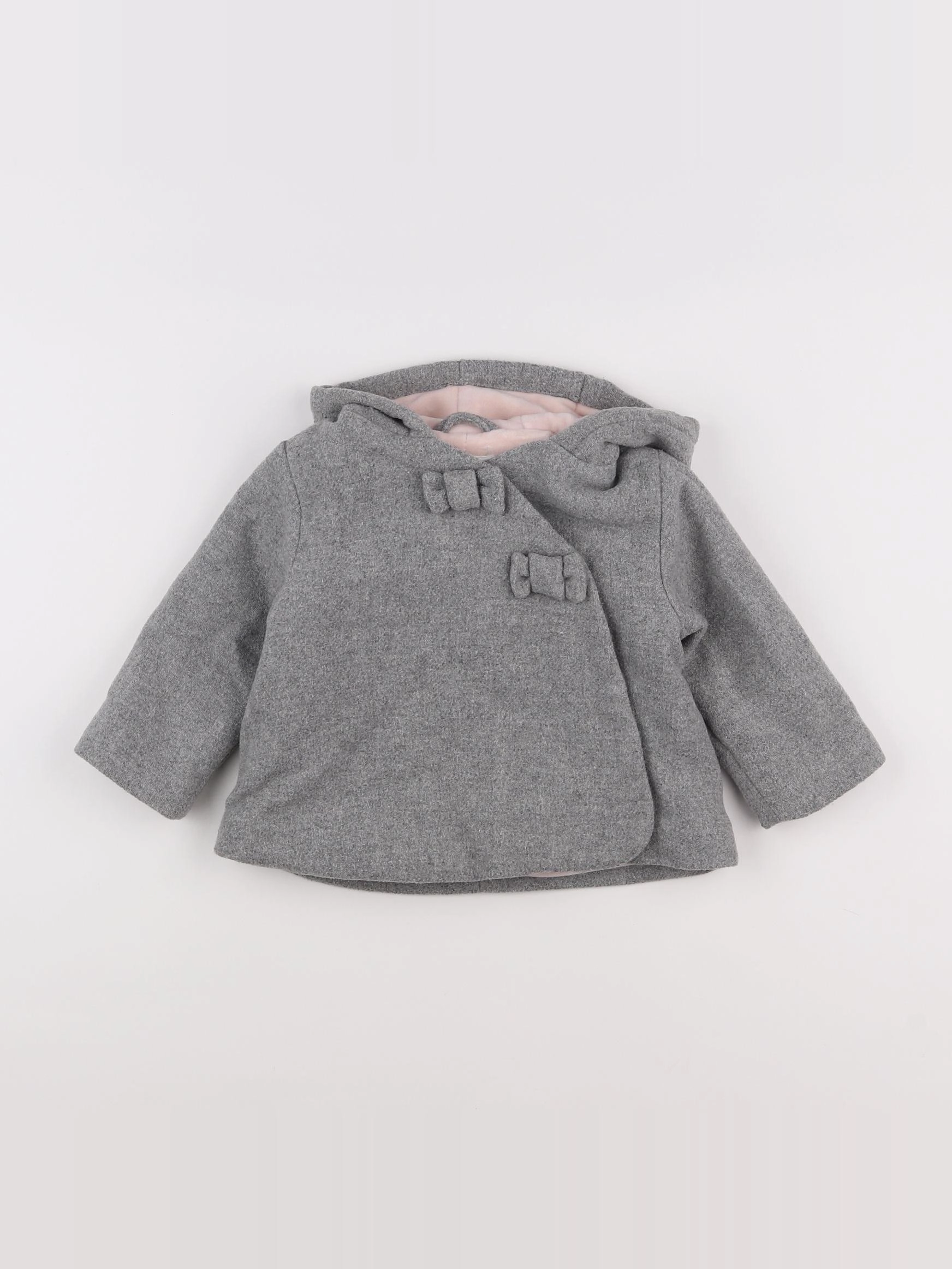 Vertbaudet - manteau gris - 12 mois