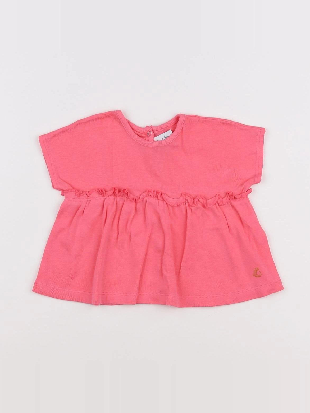 Petit Bateau - tee-shirt rose - 6 mois