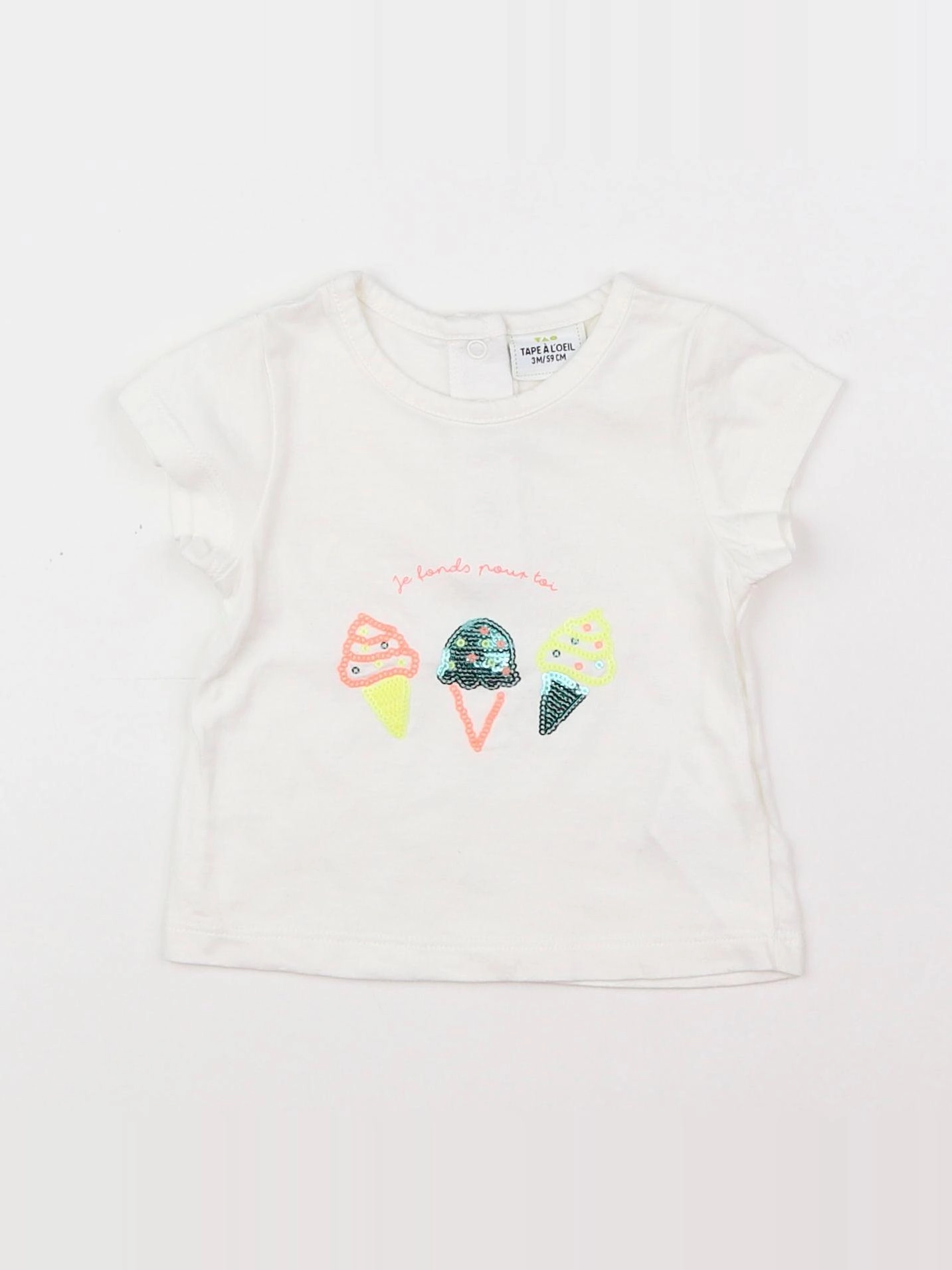 Tape à l'oeil - tee-shirt blanc - 3 mois