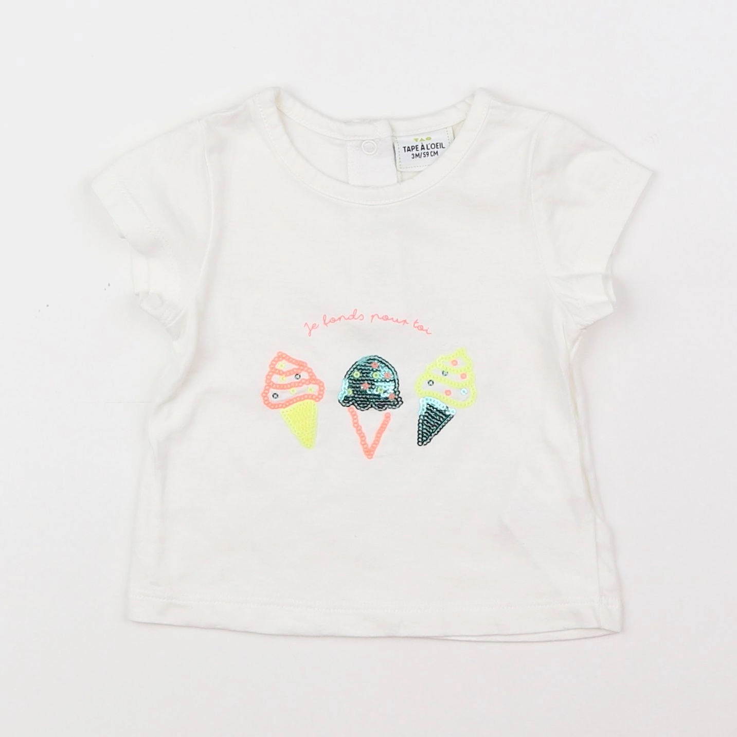 Tape à l'oeil - tee-shirt blanc - 3 mois