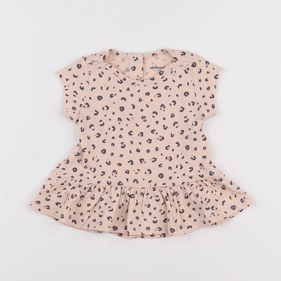 Vertbaudet - robe rose, noir - 6 mois