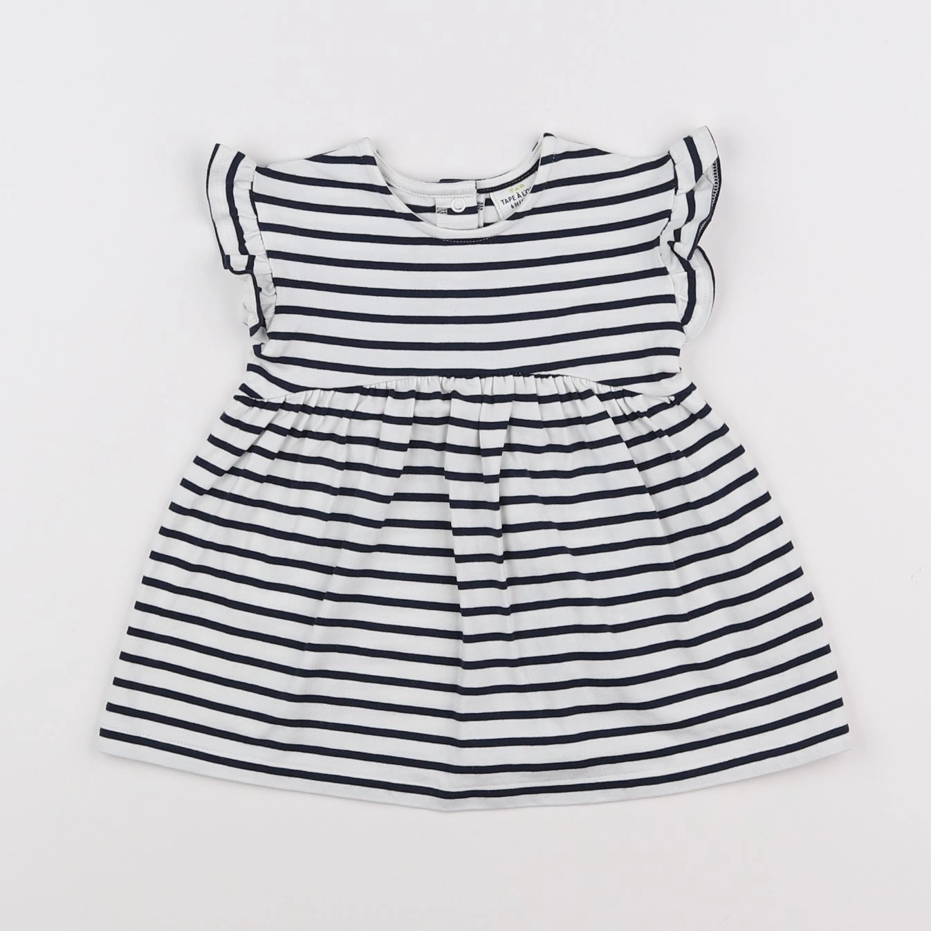 Tape à l'oeil - robe bleu, blanc - 6 mois