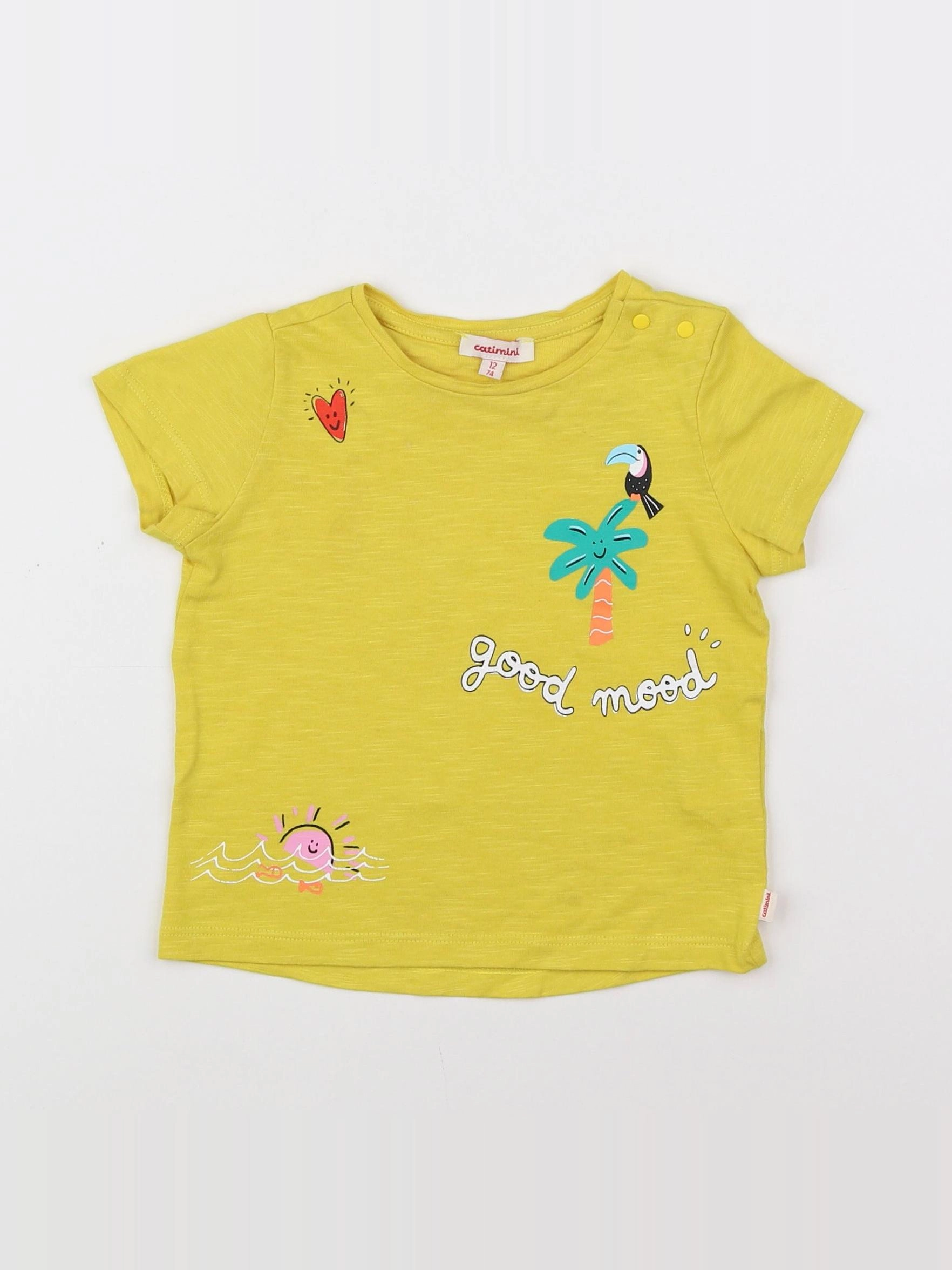 Catimini - tee-shirt jaune - 12 mois