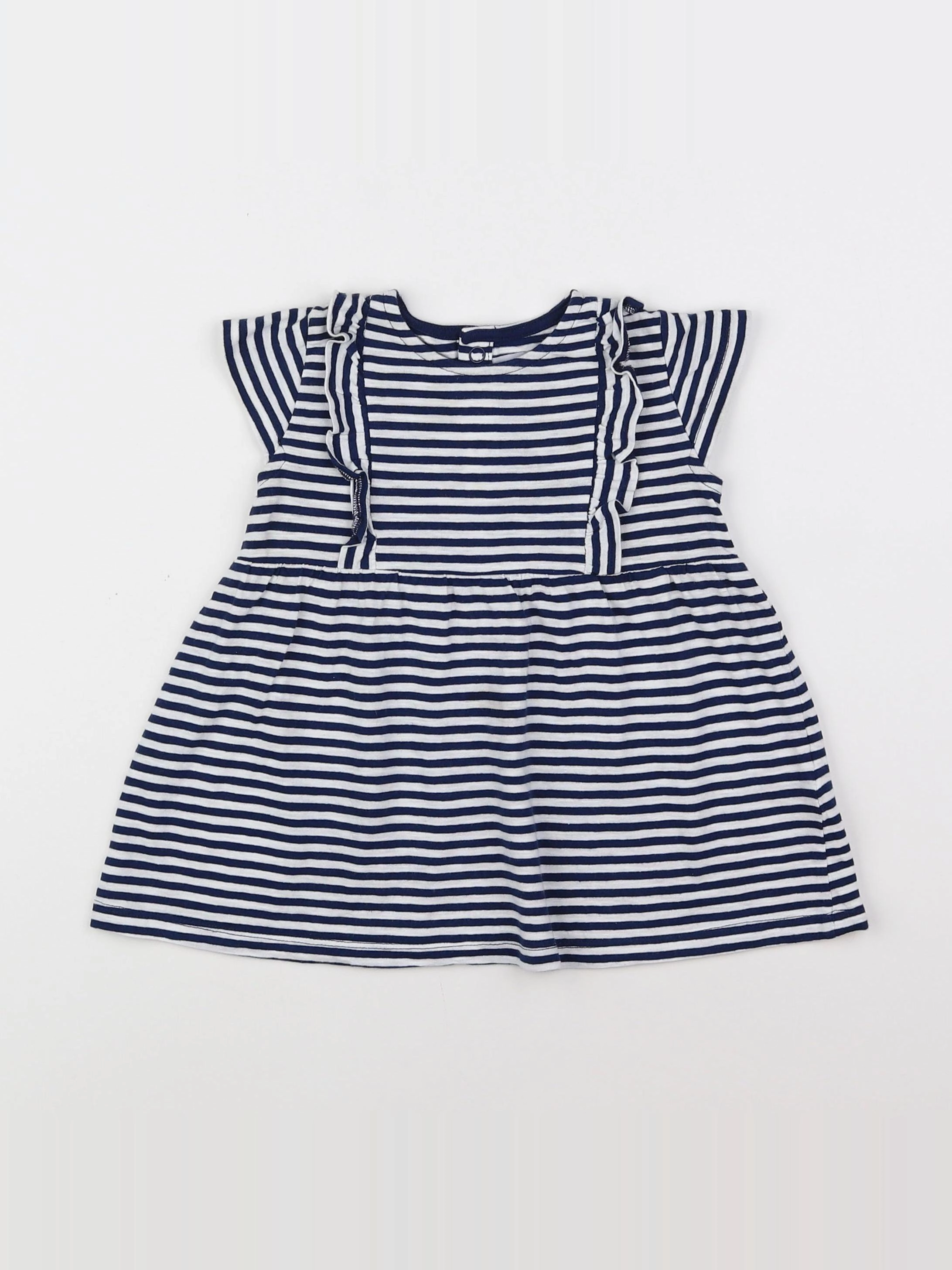 Petit Bateau - robe bleu - 12 mois