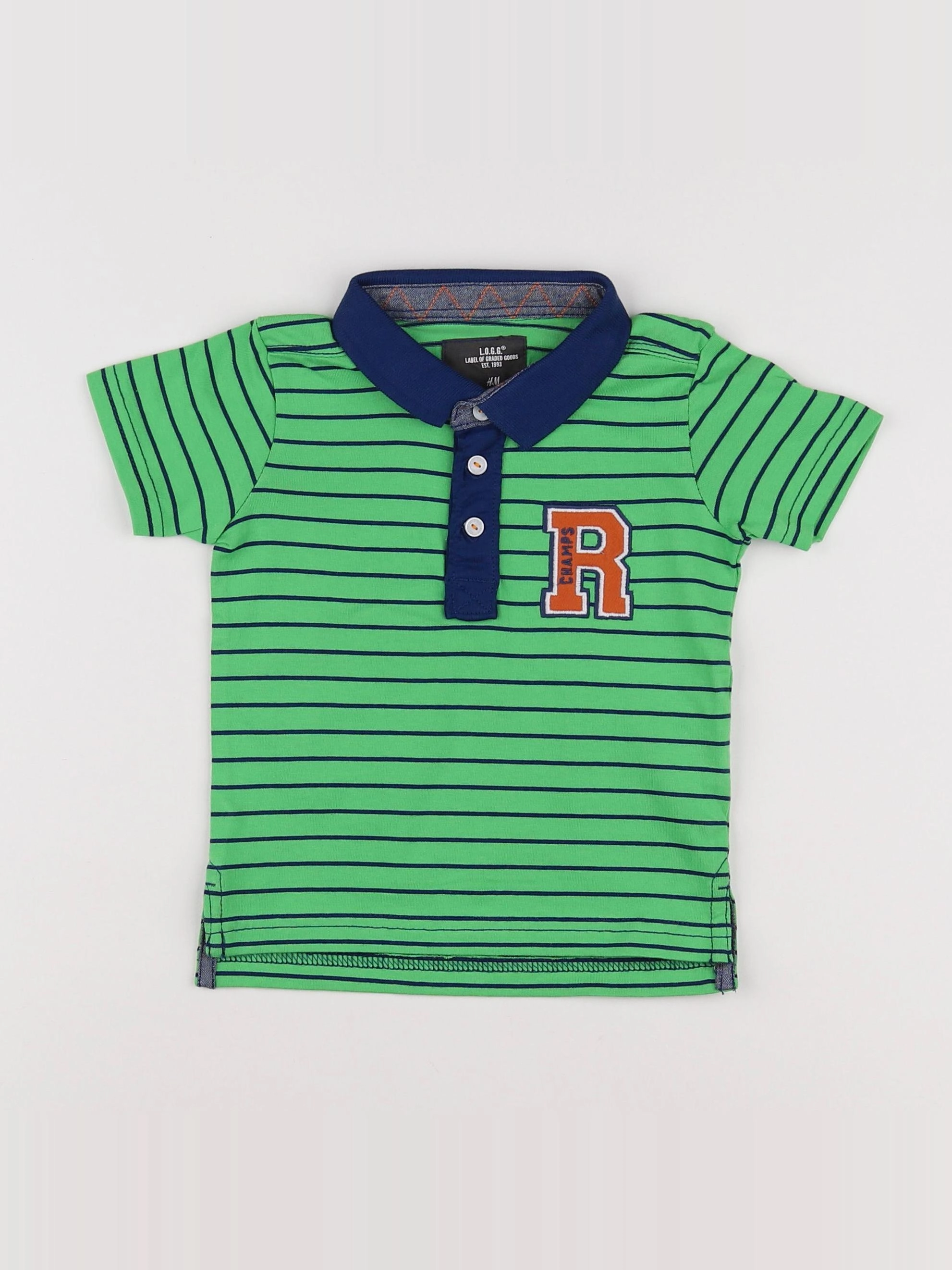 H&M - polo vert - 6/9 mois