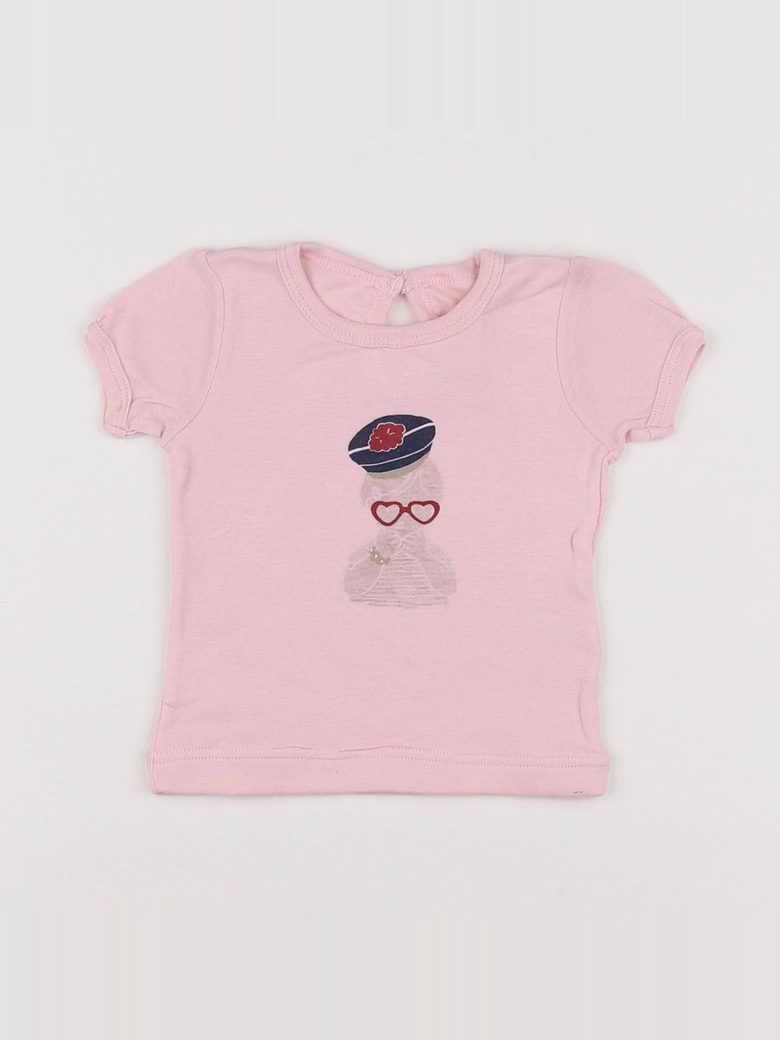 Petit Bateau - tee-shirt rose - 6 mois