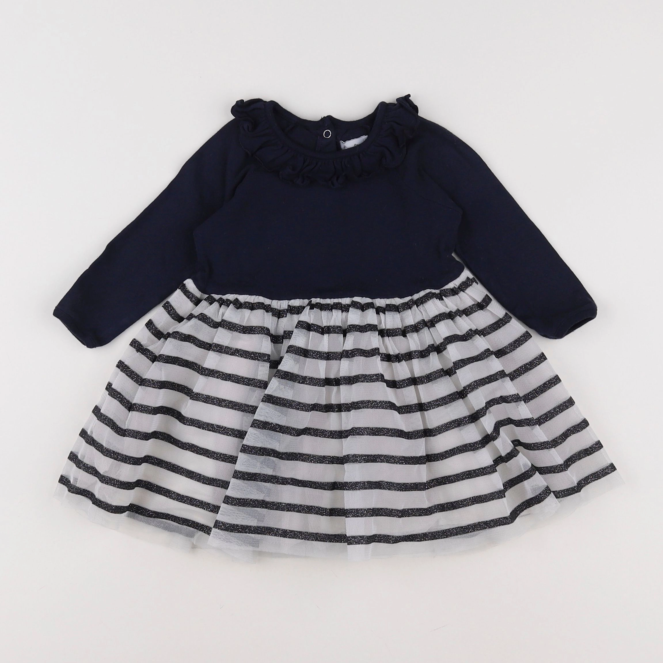 Petit Bateau - robe bleu - 6 mois