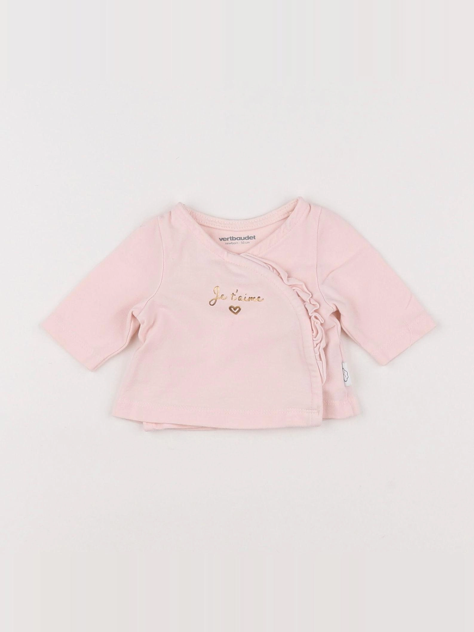 Vertbaudet - tee-shirt rose - 0 mois