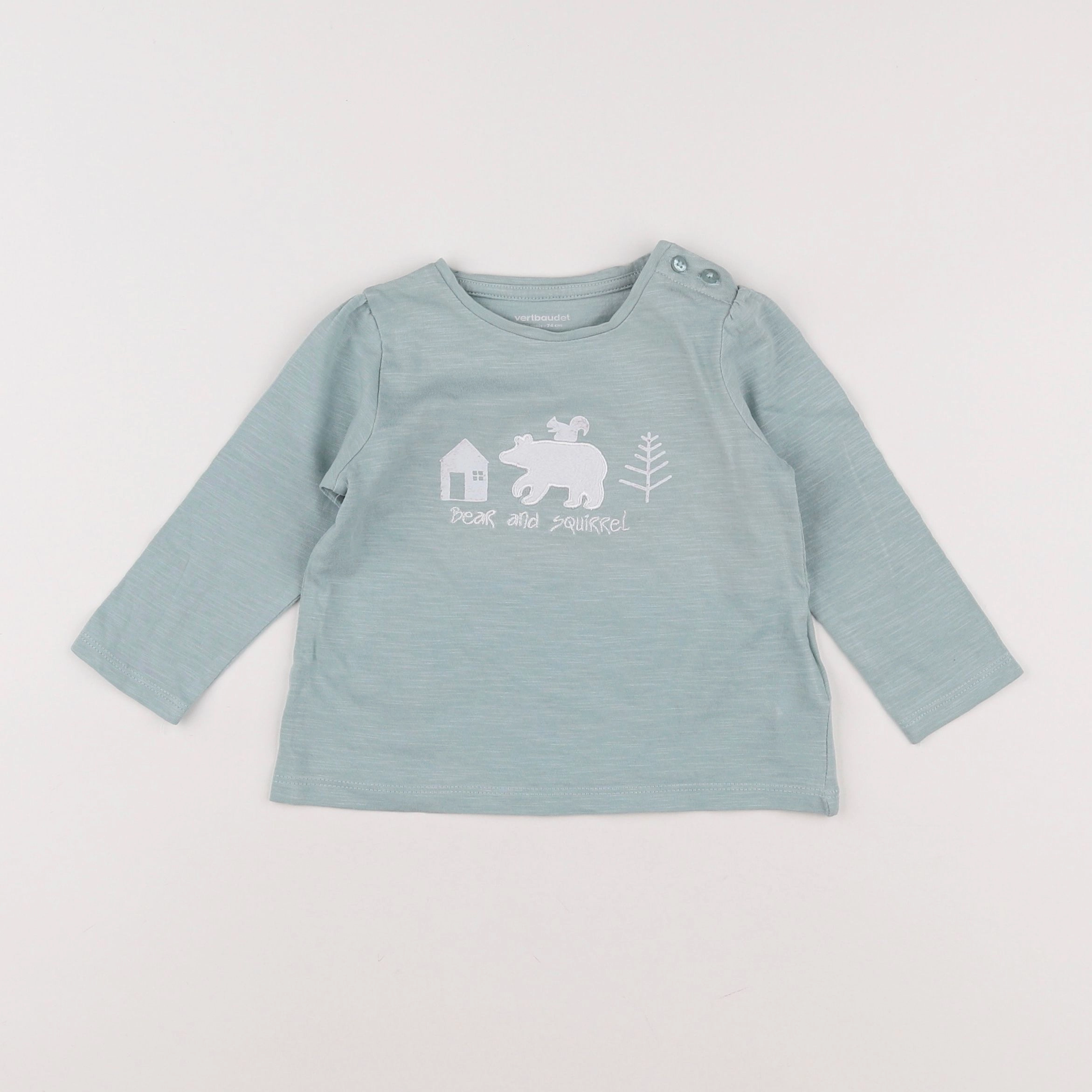 Vertbaudet - tee-shirt vert - 12 mois