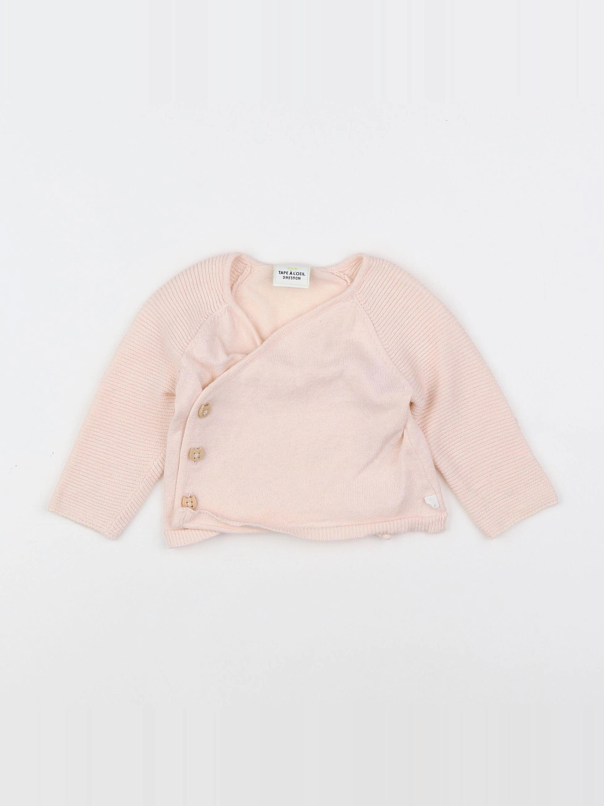 Tape à l'oeil - gilet rose - 3 mois