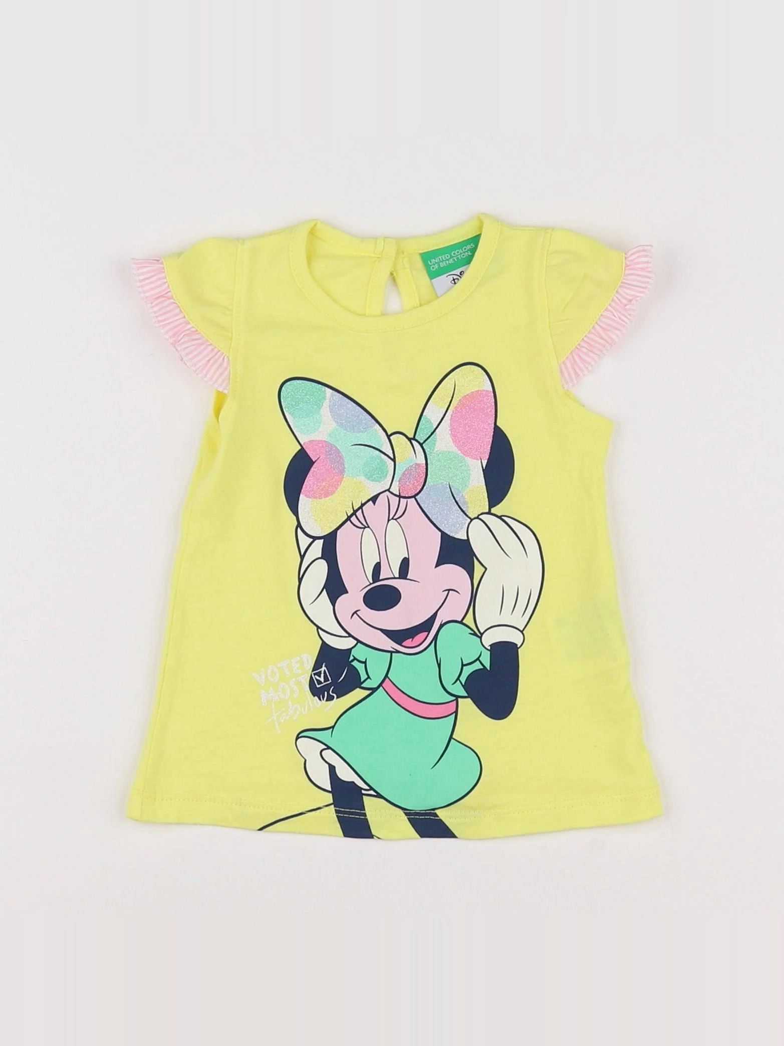 Benetton - robe jaune - 3/6 mois