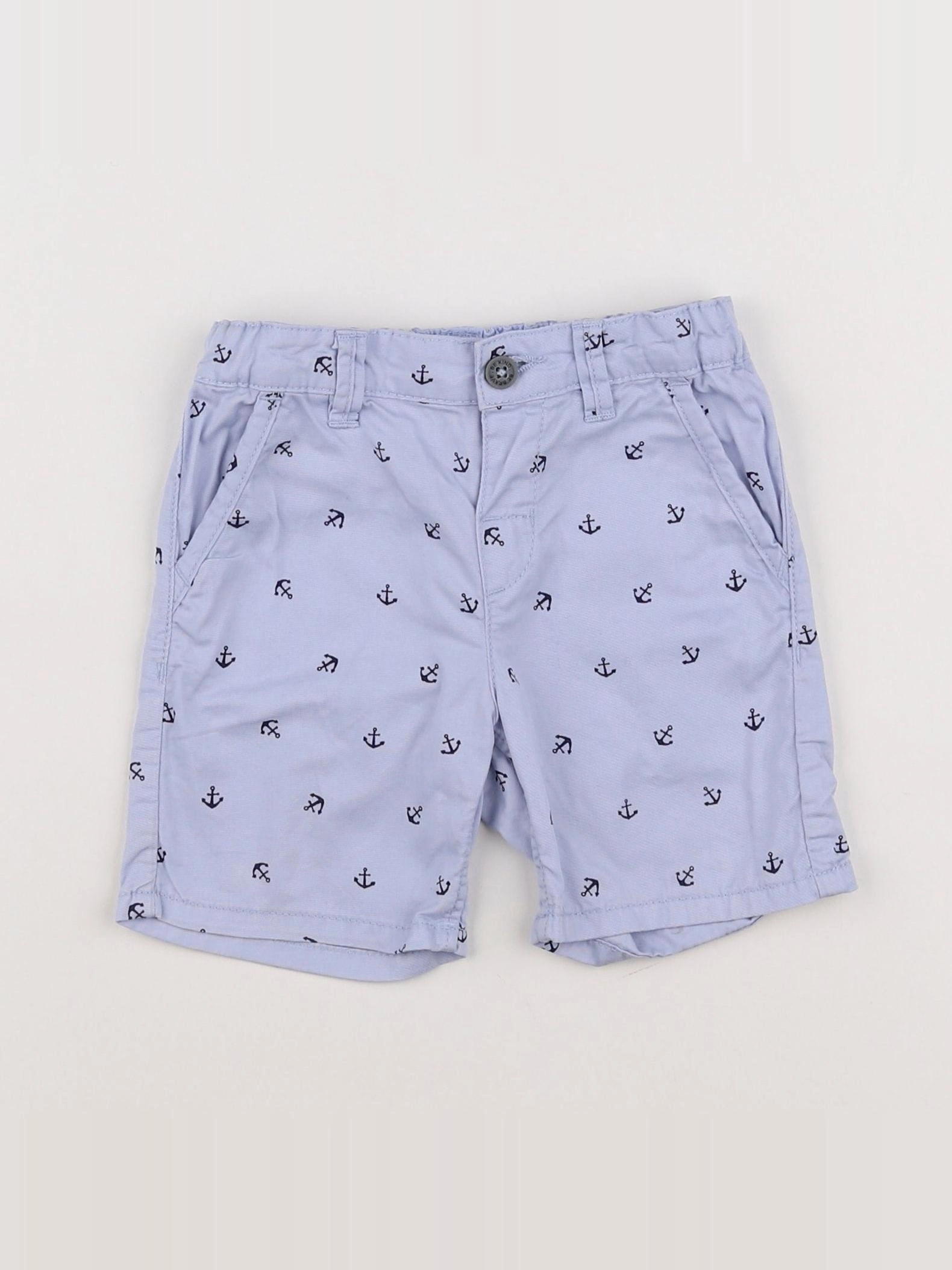 H&M - short bleu - 6/9 mois