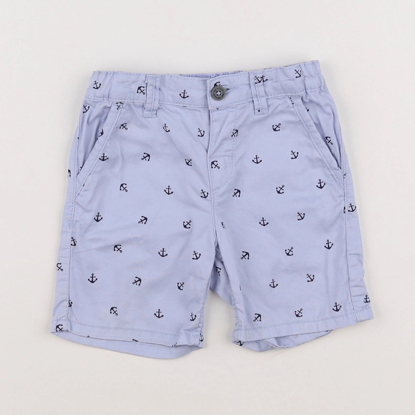 H&M - short bleu - 6/9 mois